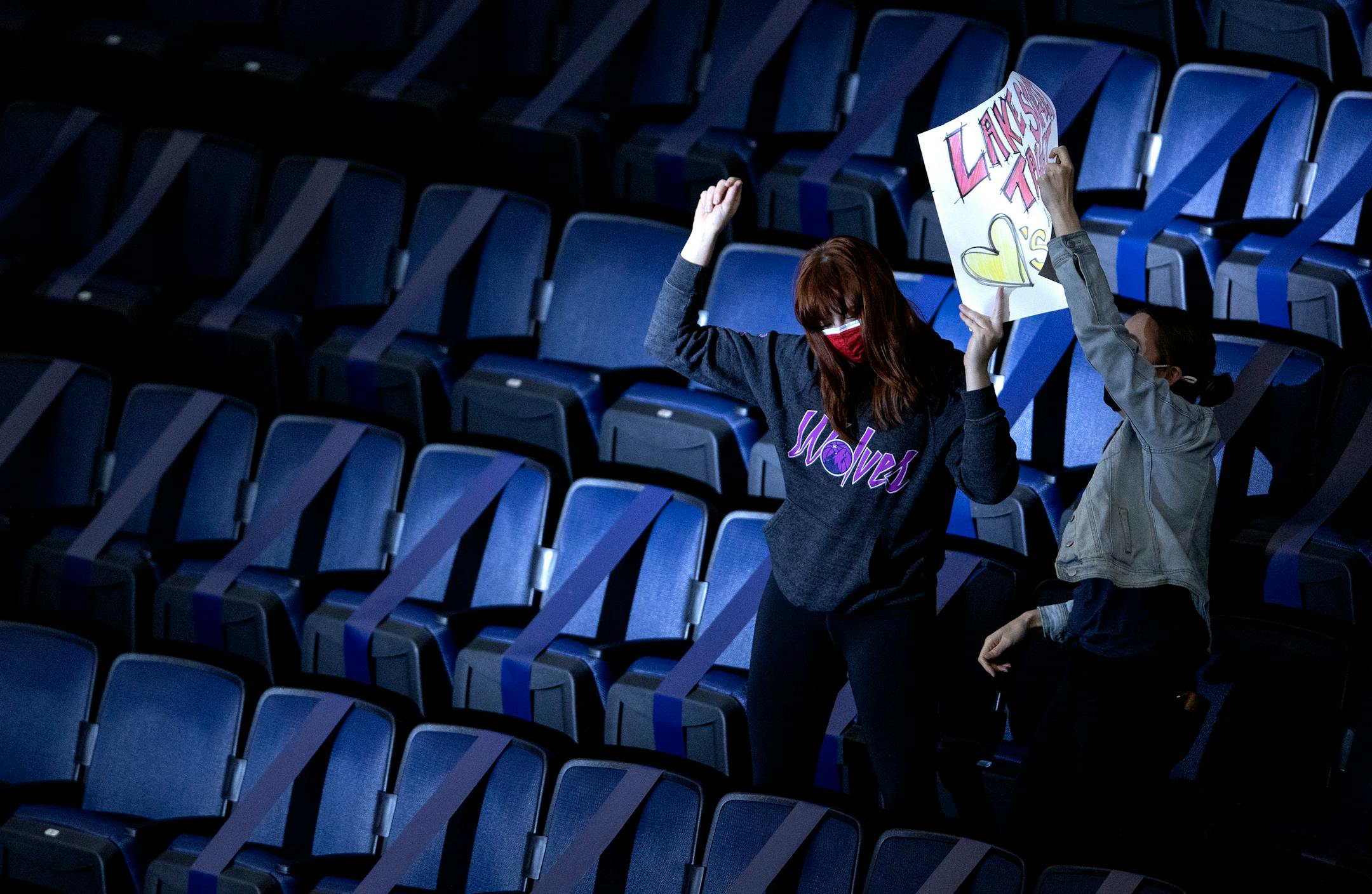 A limited amount of fan attended the game at Target Center.
