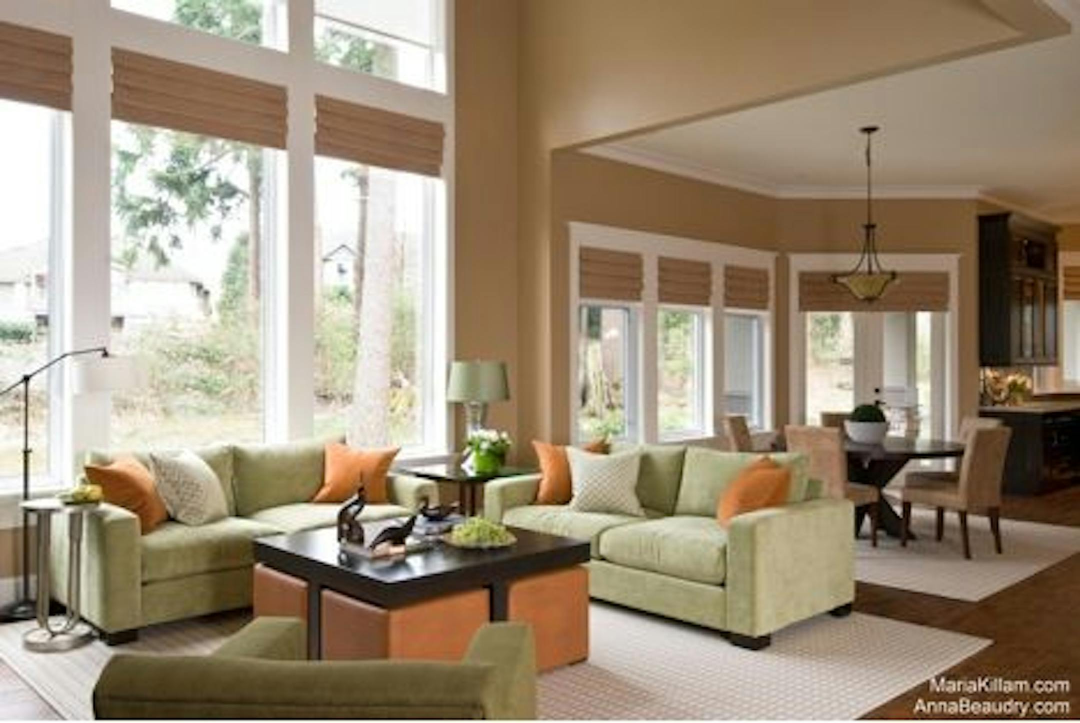 "Barefootin'," shown on the walls and window treatments, is the "it" color this summer.