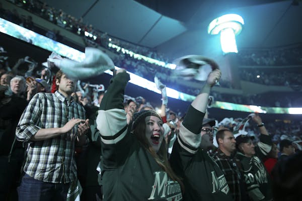 Fans cheered as the Wild took the ice. ] JEFF WHEELER &#xef; jeff.wheeler@startribune.com The Minnesota Wild faced the Dallas Stars in Game 4 of their
