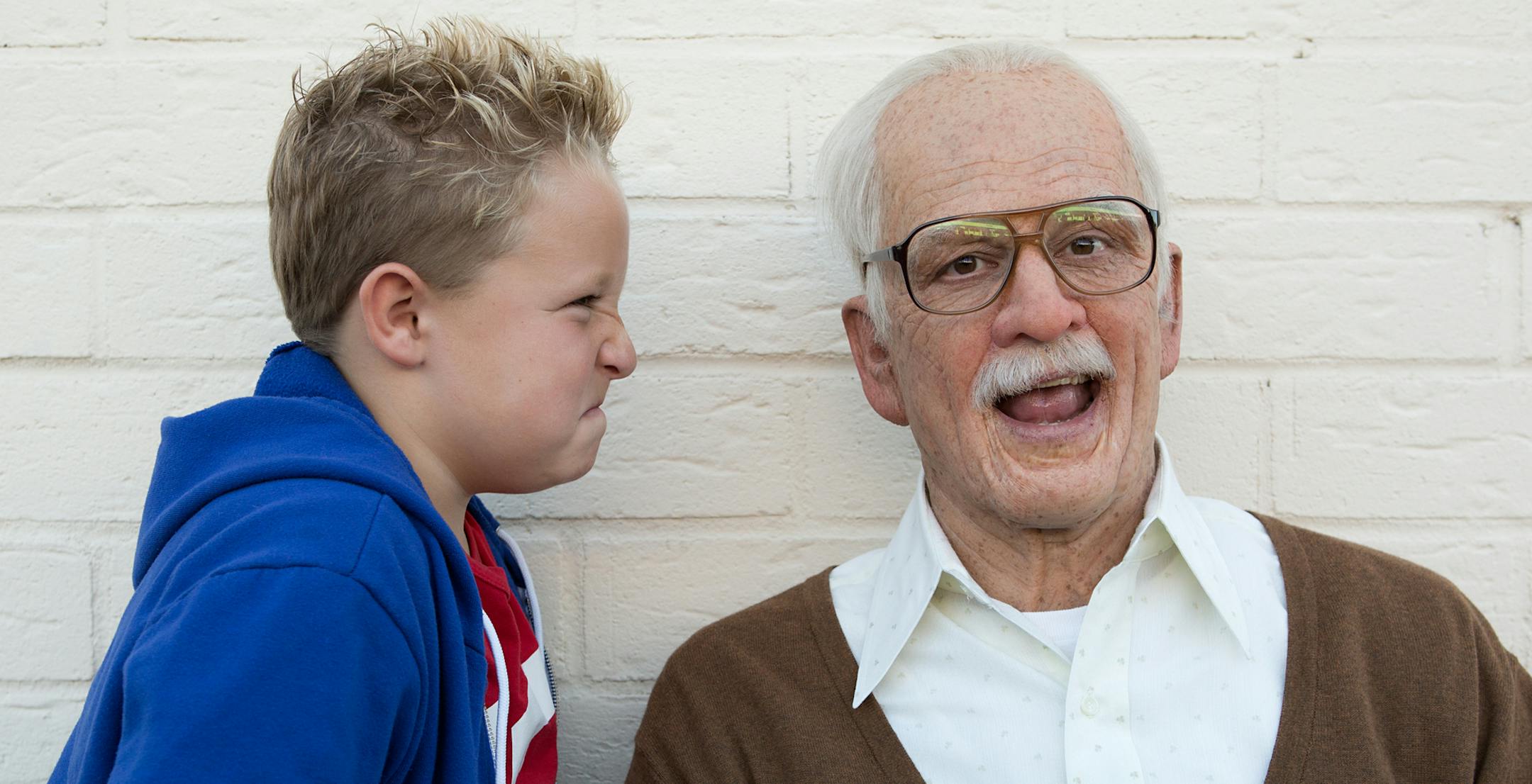 Left to right: Jackson Nicoll is Billy and Johnny Knoxville is Irving Zisman in JACKASS PRESENTS: BAD GRANDPA, from Paramount Pictures and MTV Films. BG-03040