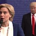 Alec Baldwin and Kate McKinnon's satire of the presidential election continued on this week's "Saturday Night Live" with a parody of Sunday's town hal