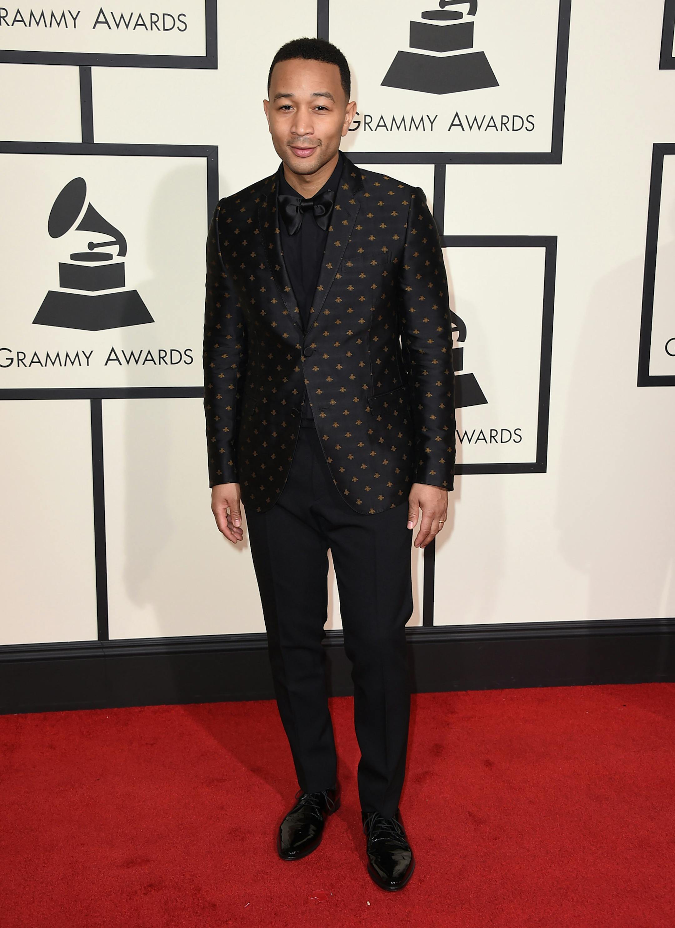 John Legend arrives at the 58th annual Grammy Awards at the Staples Center on Monday, Feb. 15, 2016, in Los Angeles. (Photo by Jordan Strauss/Invision/AP)