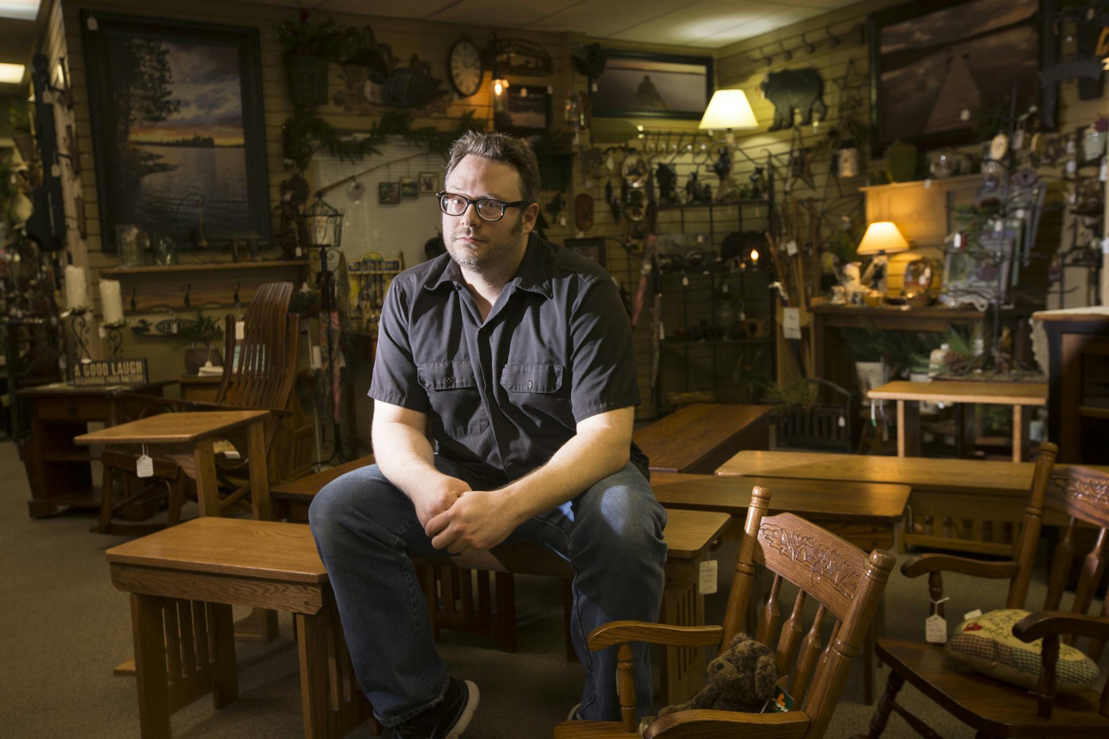 The Corner Store owner Sam Lessin posed for a picture in his store on Thursday, January 28, 2016 in Anoka, Minn. Lessin has had dozens of incidents of people asking him for money on the street where he works downtown Anoka. ] RENEE JONES SCHNEIDER • reneejones@startribune.com