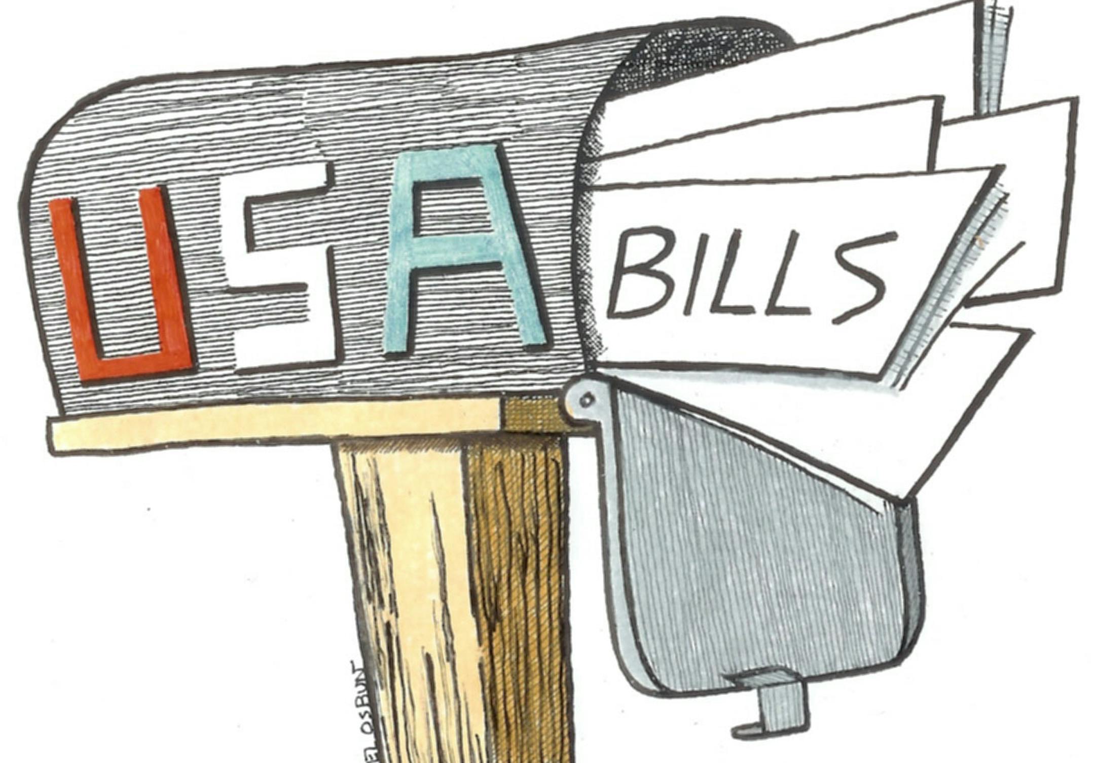 This artwork by Michael Osbun relates to the failure of Congress to curb spending that continues to amass debt.