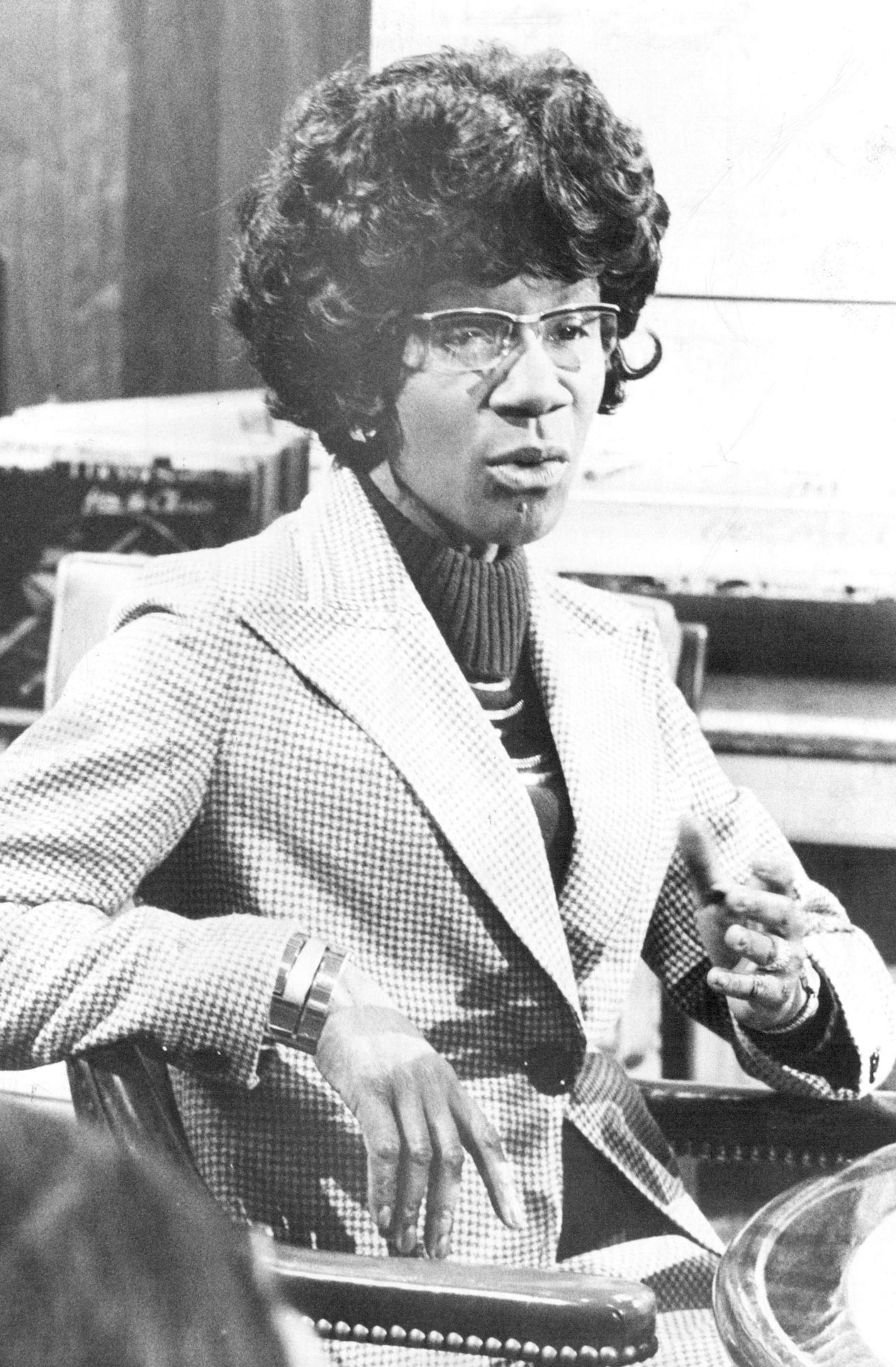 November 3, 1972 Shirley Chisholm: 'I'm a catalyst' Shirley Chisholm, the black New York congresswoman, yesterday introduced a clear current into Minnesota's political waters grown murky from partisan rhetoric of political candidates in recent weeks. Mrs. Chisholm, a Democrat, sticks to issues and ideas with a directness that escapes most politicians. She is a forceful advocate for the rights of women and blacks, and says she has experienced a great deal more discrimination in her political life