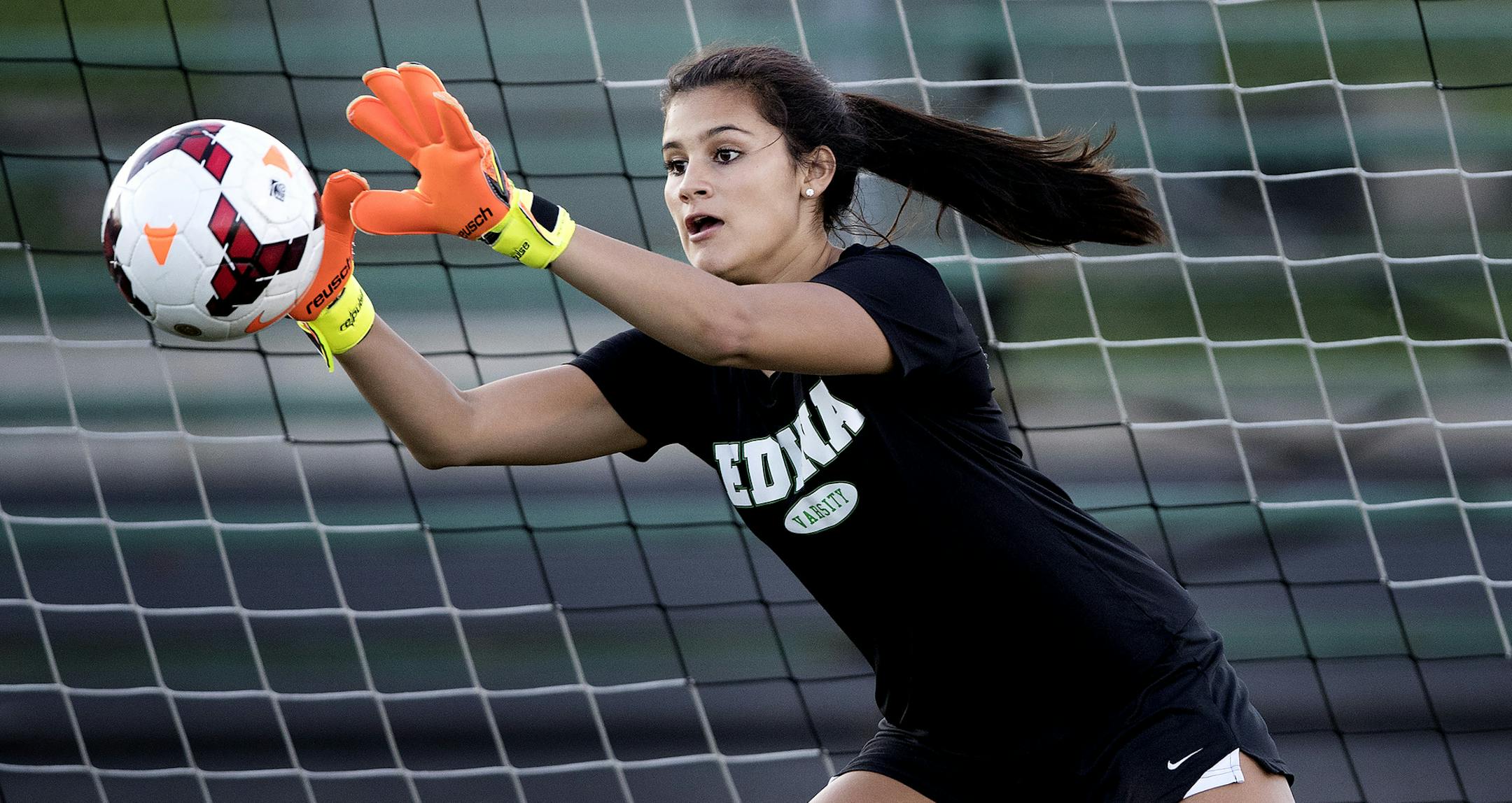 Loli Fidler, who led the Hornets' hockey team in points last season, will try to prevent goals as Edina's goalkeeper in soccer.