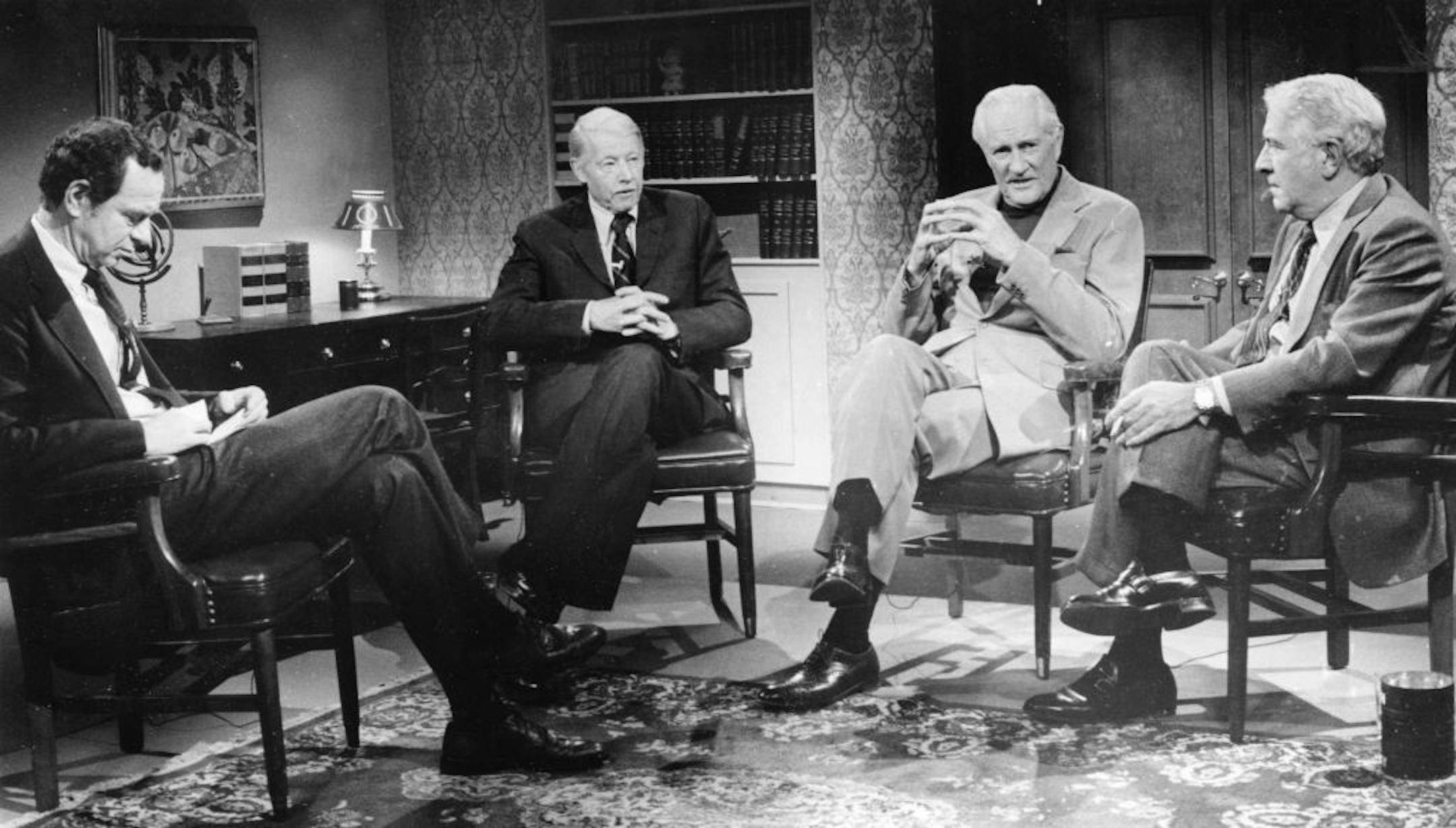 From left, Charles Bailey, Harrison Salisbury, Eric Sevareid and Harry Reasoner.