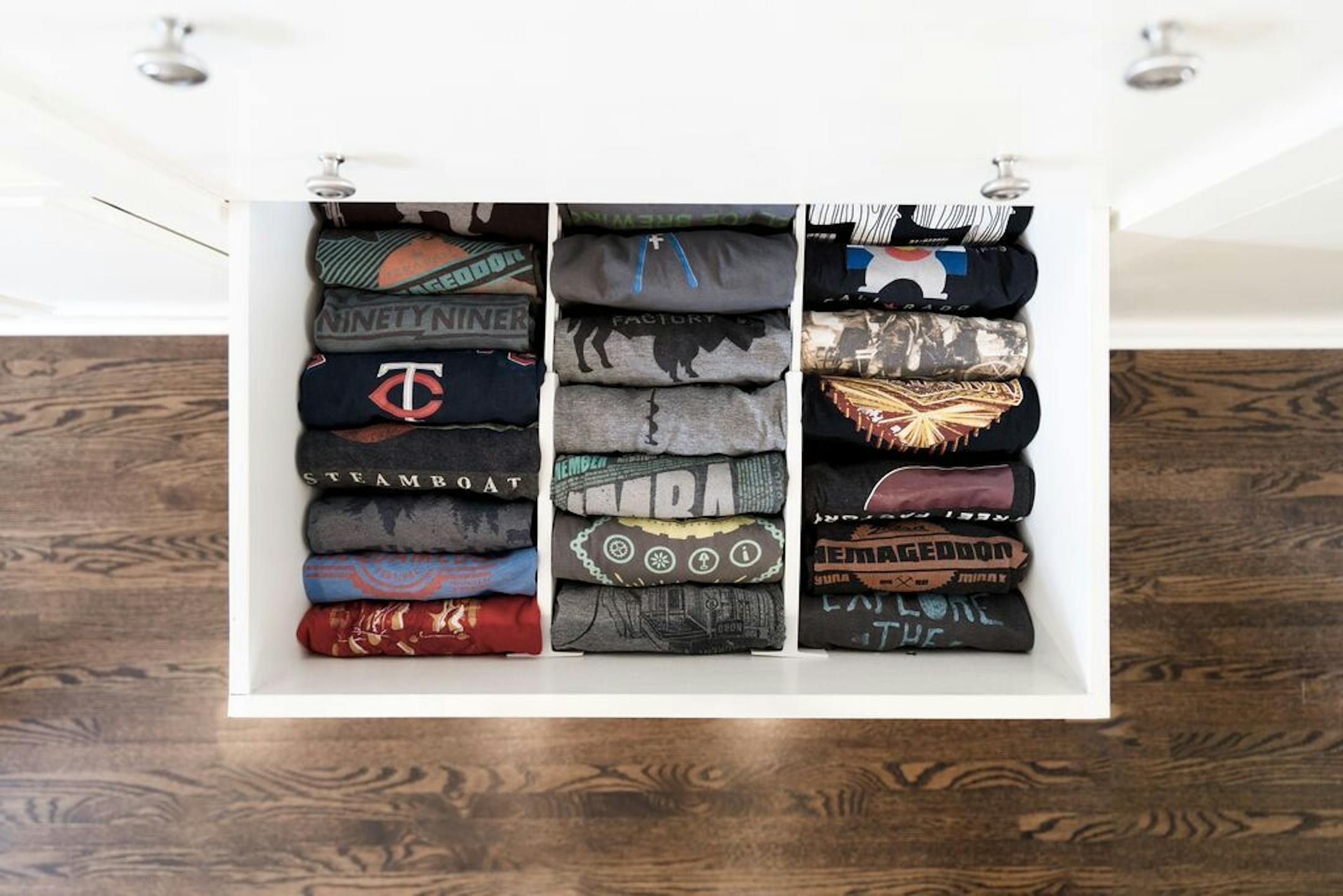 A T-shirt collection organized and featured in the book.