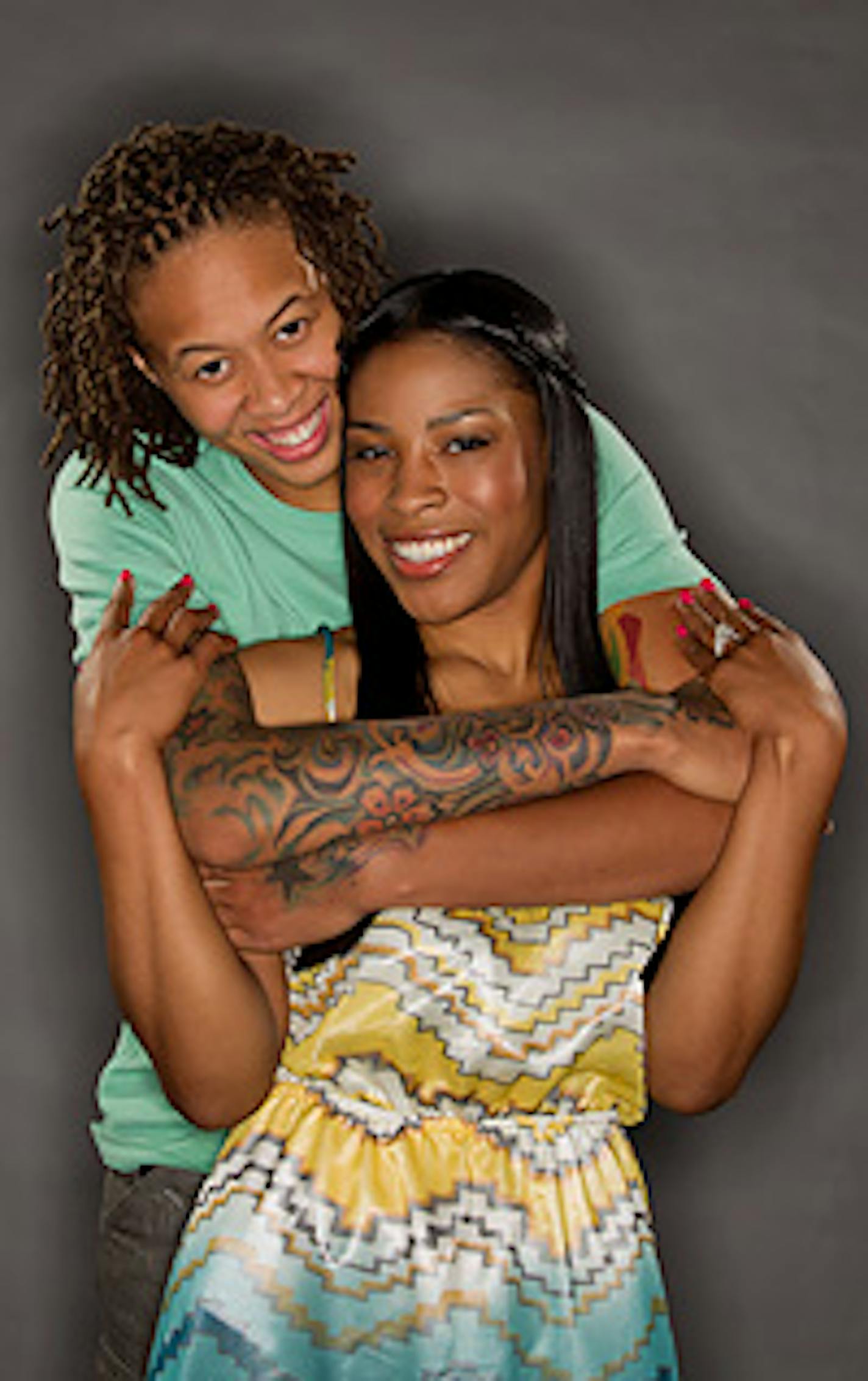 Seimone Augustus and and her fiance LaTaya Varner