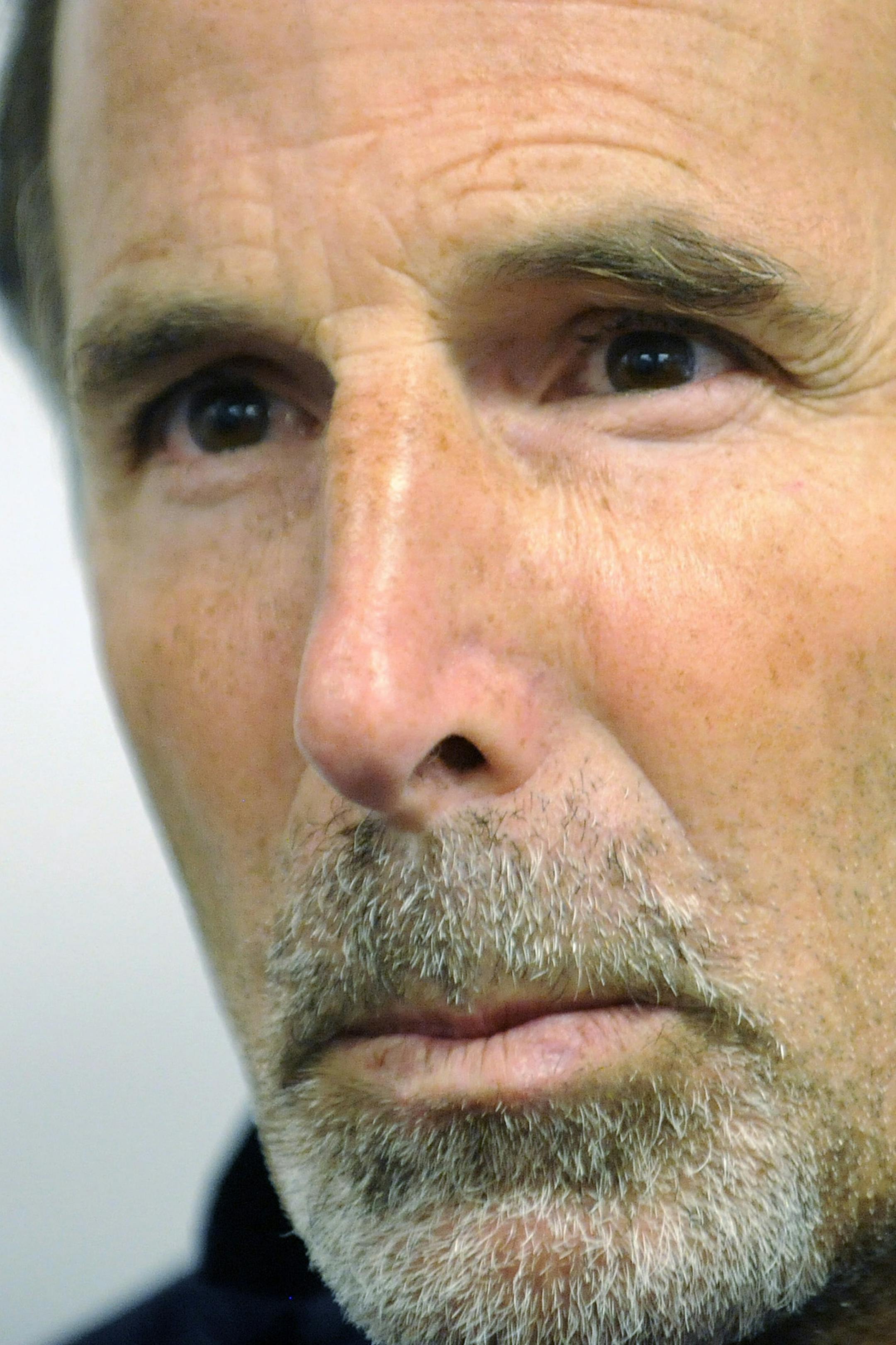 File-This Sept. 17, 2011 file photo shows New York Rangers coach John Tortorella speaking with the media at NHL hockey training camp in Tarrytown N.Y. Tortorella's answers at pregame, postgame, and off-day news conferences are about as short as Alex Ovechkin's spins on the ice during the playoffs. The irritable coach of the New York Rangers clearly disdains the ongoing media gatherings he is required to hold as his top-seeded club faces the Washington Capitals in an Eastern Conference semifinal