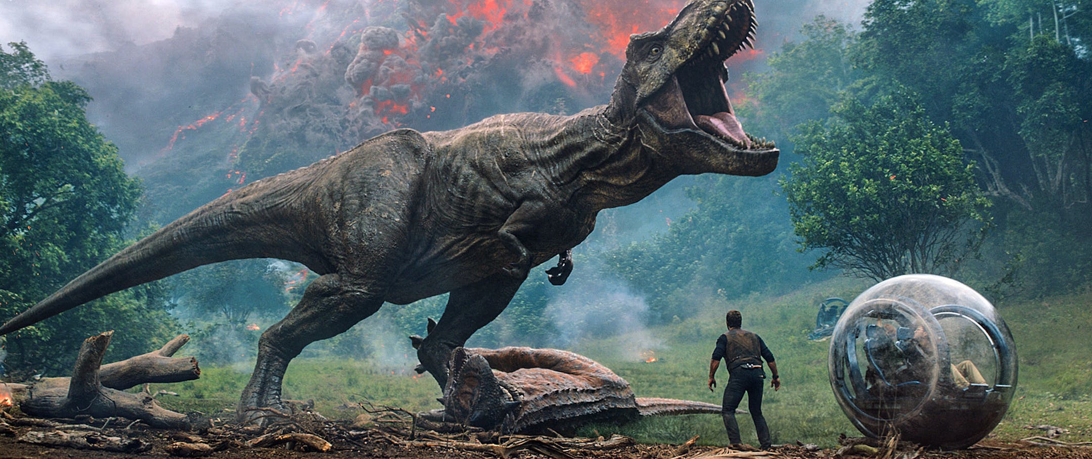 This image released by Universal Pictures shows a scene from the upcoming "Jurassic World: Fallen Kingdom." (Universal Pictures via AP)