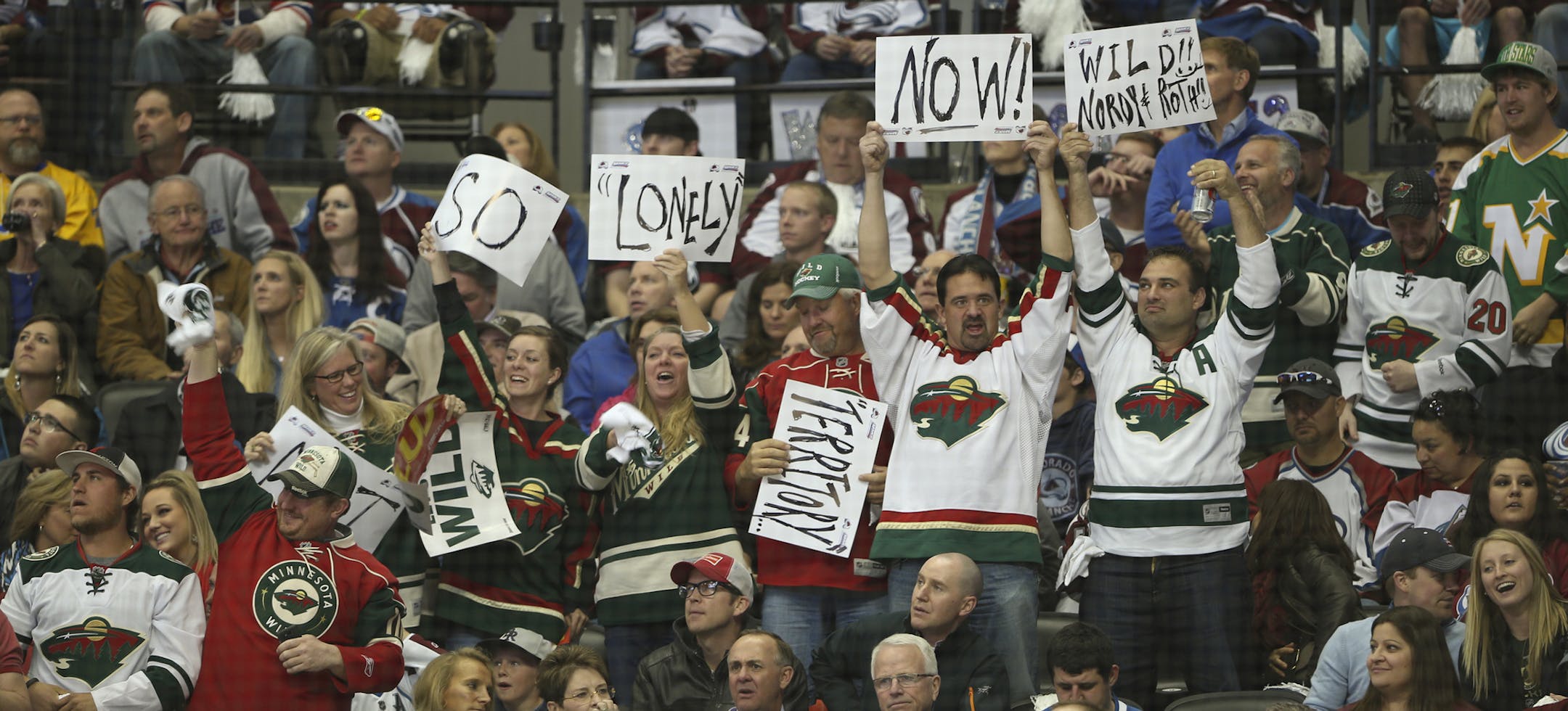 Minnesota Wild fans celebrated center Mikko Koivu's first period goal Wednesday night at Pepsi Center in Denver.