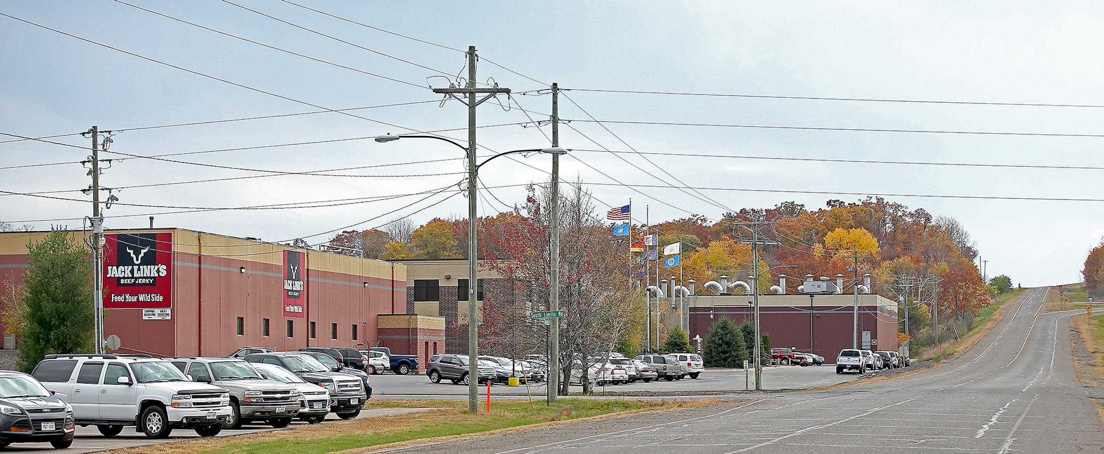 The Jack Links beef jerky plant is set along a highway in Mining, Wis., Monday, October 19, 2015.