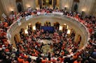 Advocates packed all three floors of the State Capitol rotunda during a rally calling for sensible gun laws sponsored by Protect Minnesota.