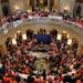 Advocates packed all three floors of the State Capitol rotunda during a rally calling for sensible gun laws sponsored by Protect Minnesota.
