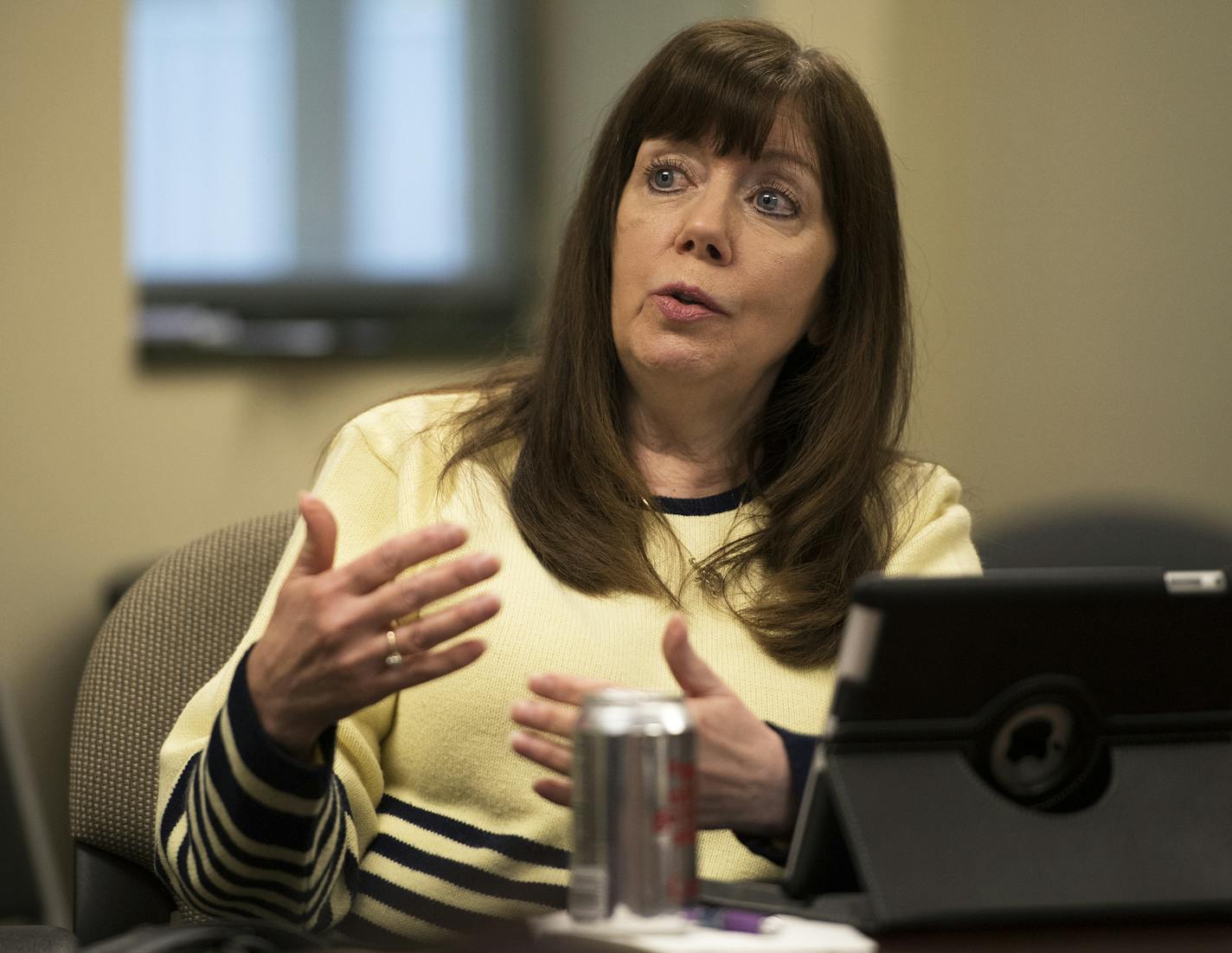 New Brighton council member Gina Bauman adds to discussion during a work session held at New Brighton City Hall on Tuesday. ] Isaac Hale &#xef; isaac.hale@startribune.com The New Brighton City Council held a work session at New Brighton City Hall on Tuesday, June 7, 2016, to discuss their strategic plan and admin work plan review.