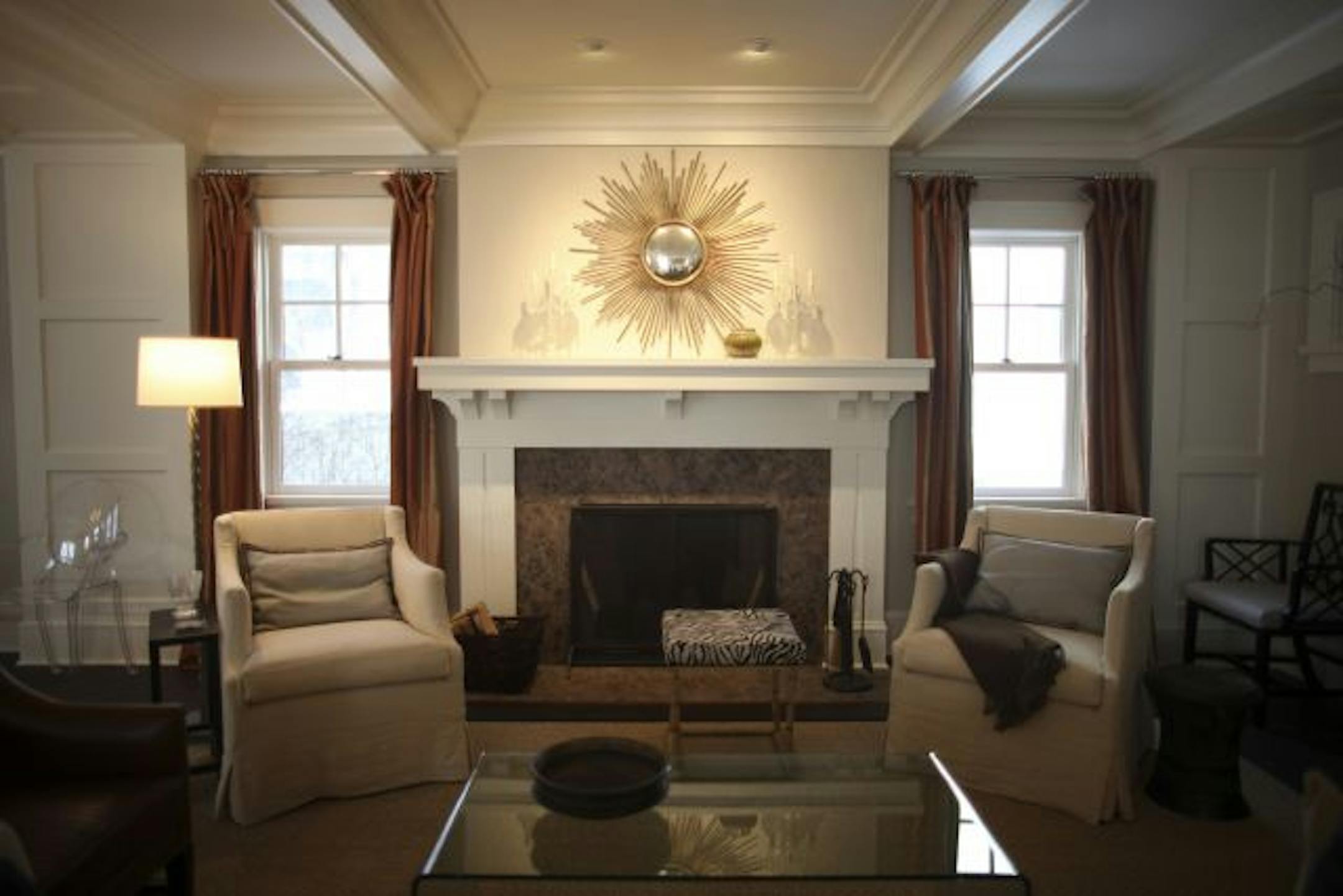 The living room of the Stuart home is just off the kitchen on the main floor of the house.