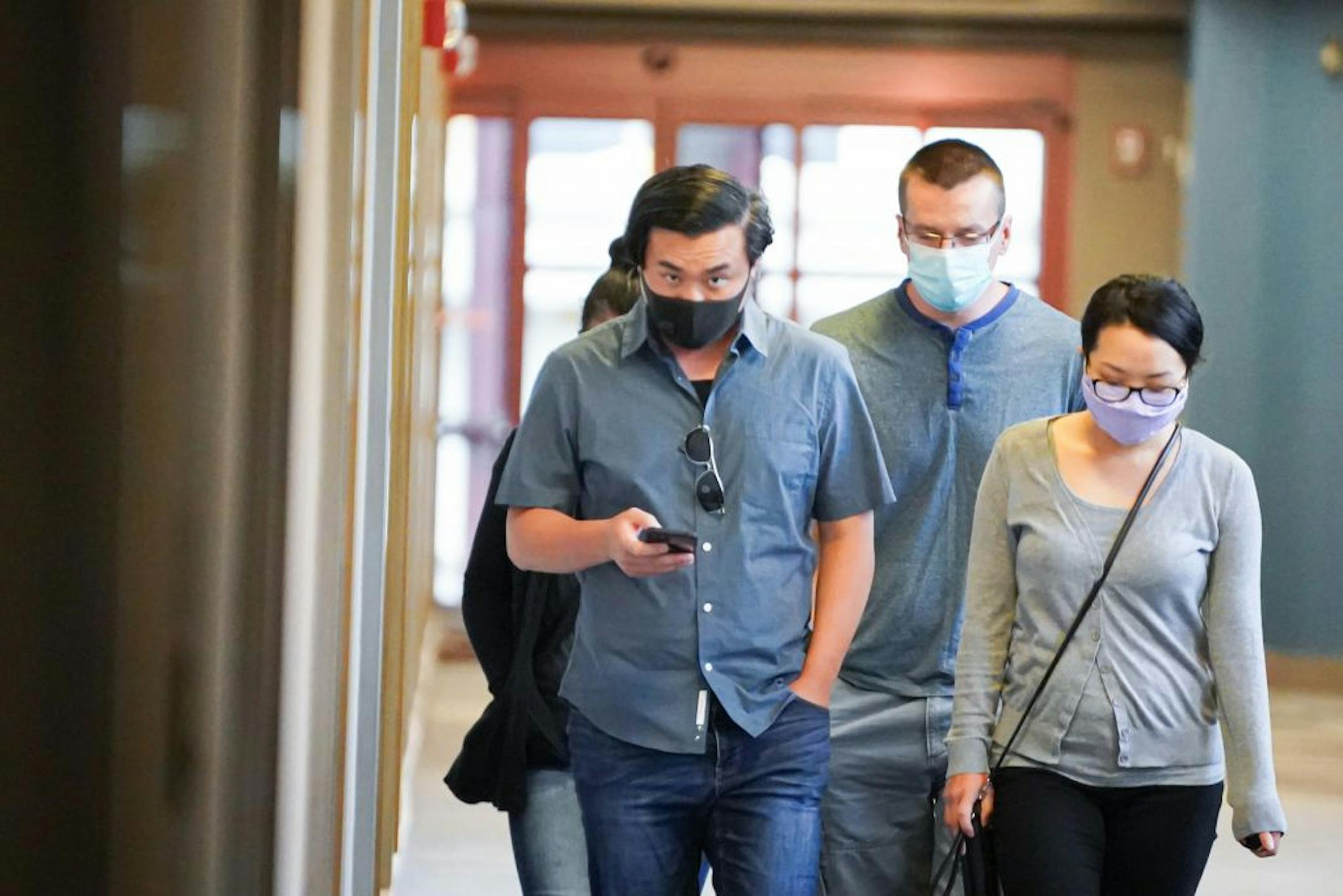 Supporters of former Minneapolis police officer Tou Thao entered the Hennepin County Public Safety Facility Monday morning.