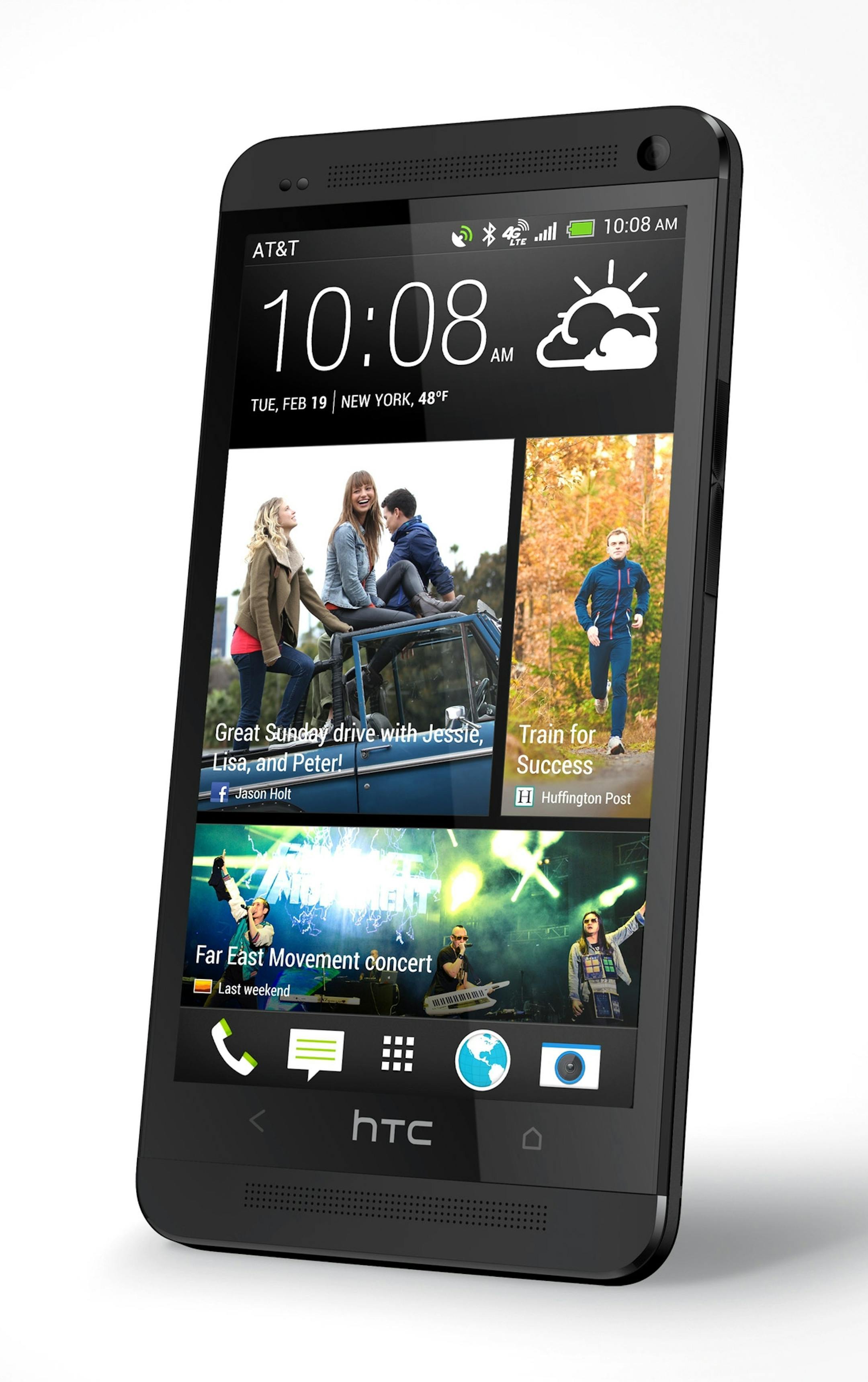 This undated handout photo provided by HTC Corp., shows the company's new One phone. HTC, the struggling Taiwanese maker of smartphones, is taking a page from longtime partner Microsoft Corp. as it launches a new phone under the One brand. The phone runs Google Inc.'s Android software, but HTC is grafting its own home screen on the phone, one that's similar to that of Microsoft's Windows Phone software. (AP Photo/HTC) ORG XMIT: MIN2013021920105936