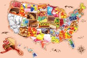 New map shows the best-selling Halloween candy in each state according to CandyStore.com