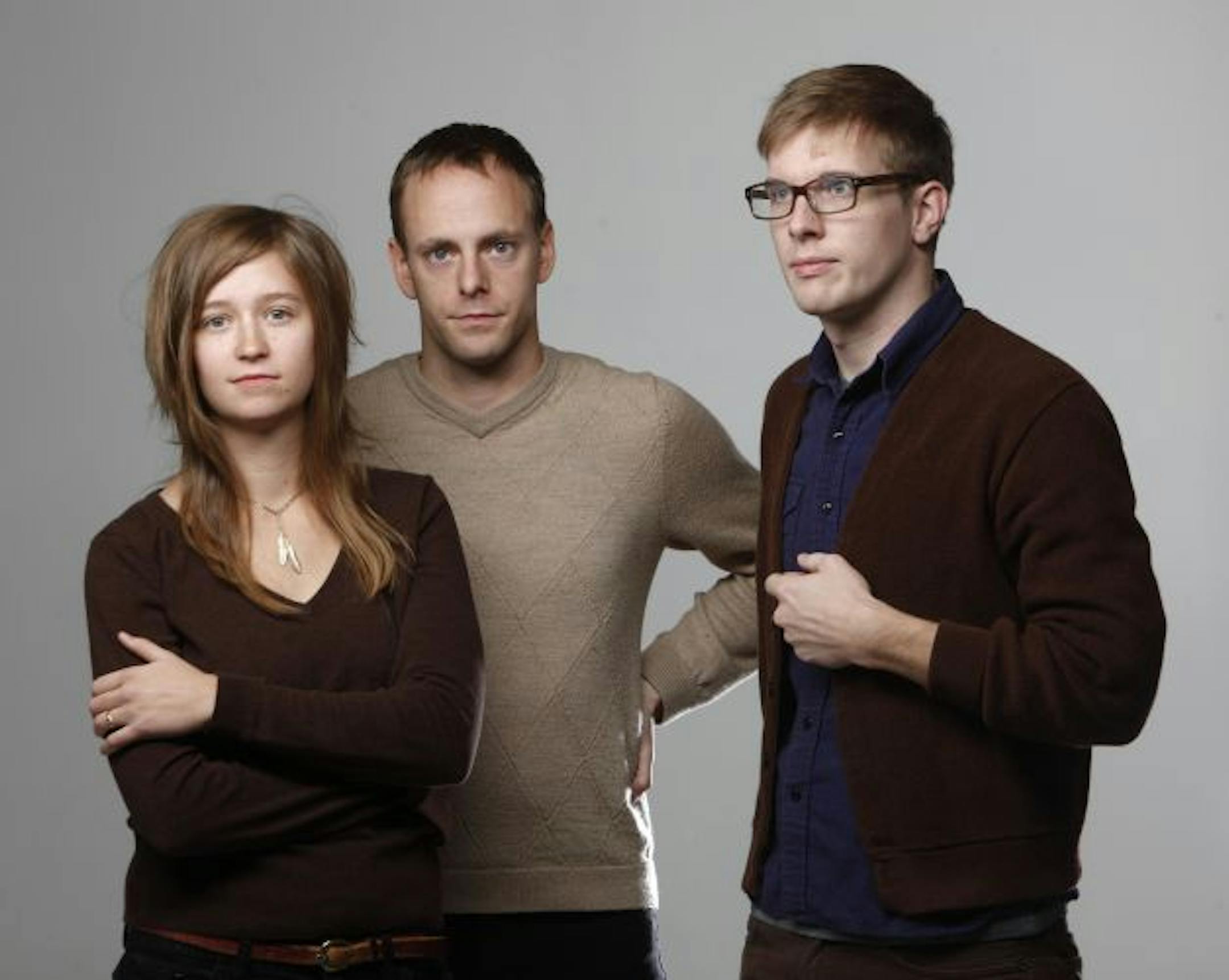 Holly Newsom with bandmates bassist Tim Abramson, right, and drummer Thom Burton.