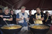 José Andrés stirred a giant paella pan in San Juan, Puerto Rico, during a food relief effort following Hurricane Maria in 2017. He created a new mod