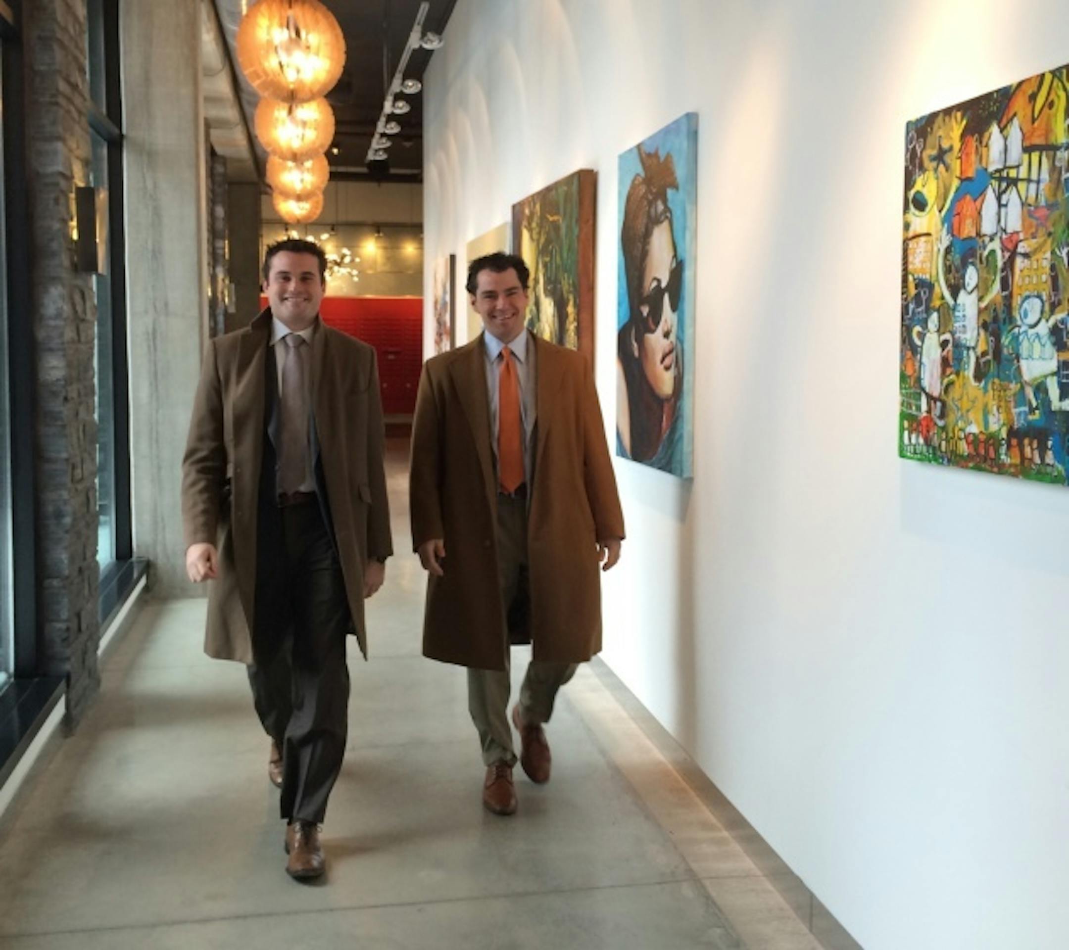 Trammell Crow execs, Johnny Carlson and Grady Hamilton, at Junction Flats the day after the deal closed.