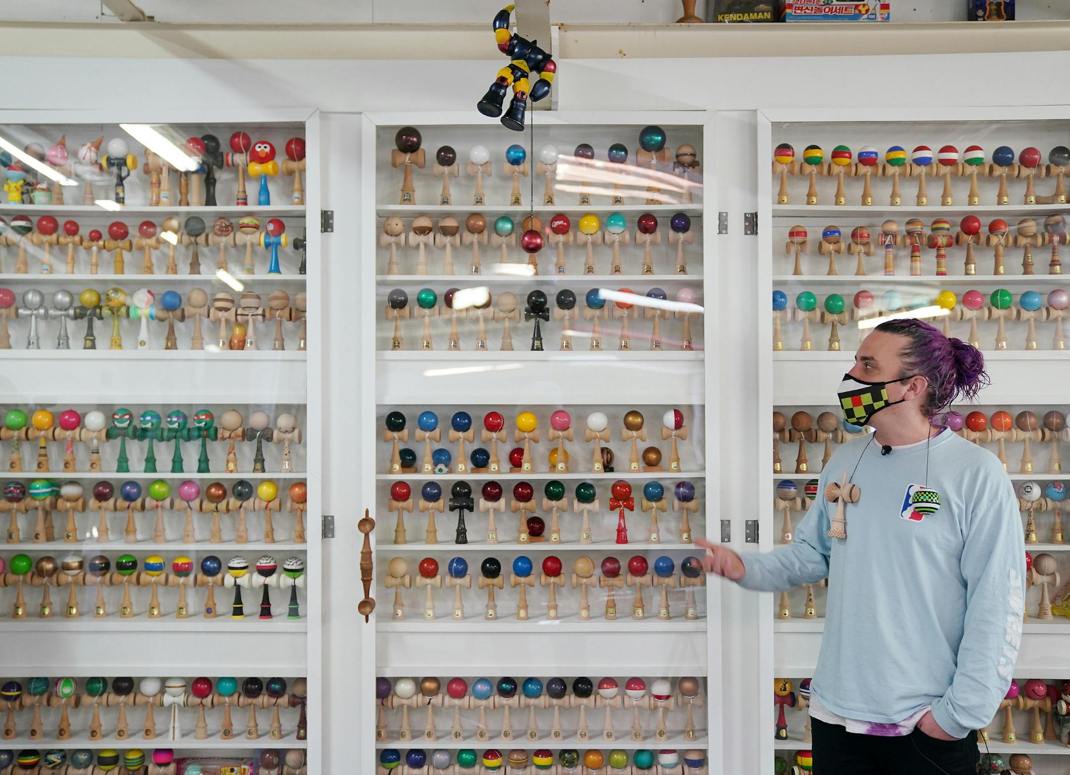 Matt "Sweets" Jorgenson, the man largely responsible for bringing the kendama craze to the United States, talked about his extensive collection of kendamas at the Sweets Kendamas office and warehouse in northeast Minneapolis.