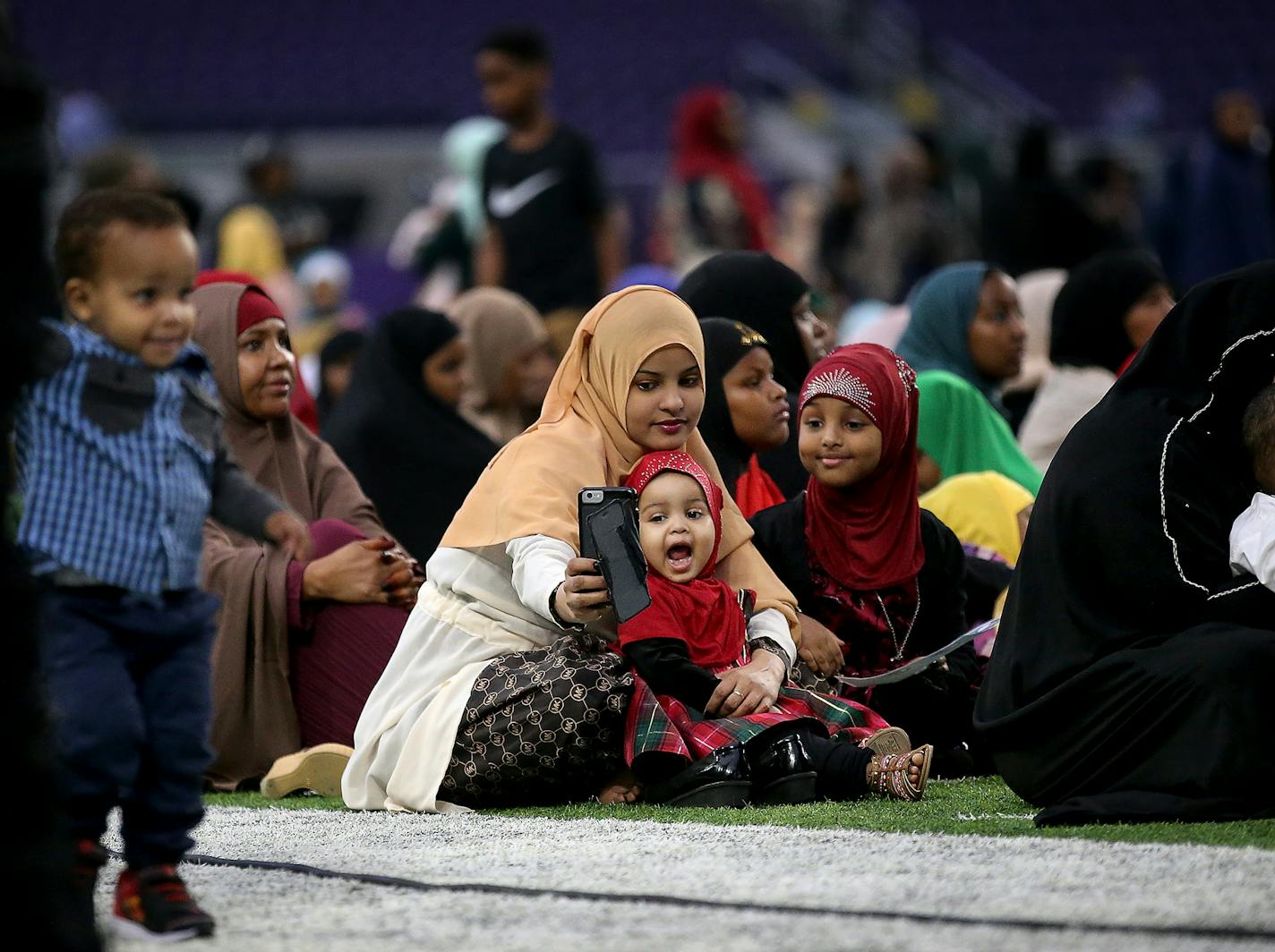 A "Super Eid" celebration drew more than 30,000 Muslims to U.S. Bank Stadium on Tuesday, Aug. 21, for a day of prayer and celebration.