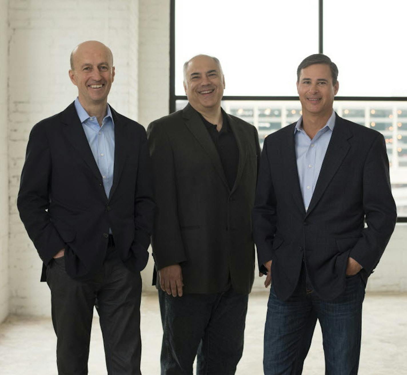 Bright Health CEO Bob Sheehy, Chief Medical Officer Tom Valdivia and President Kyle Rolfing raised $160 million in venture capital raised in the first half of 2016, more than half the venture funds raised 14 Minnesota companies. Photo: submitted by Bright Health.