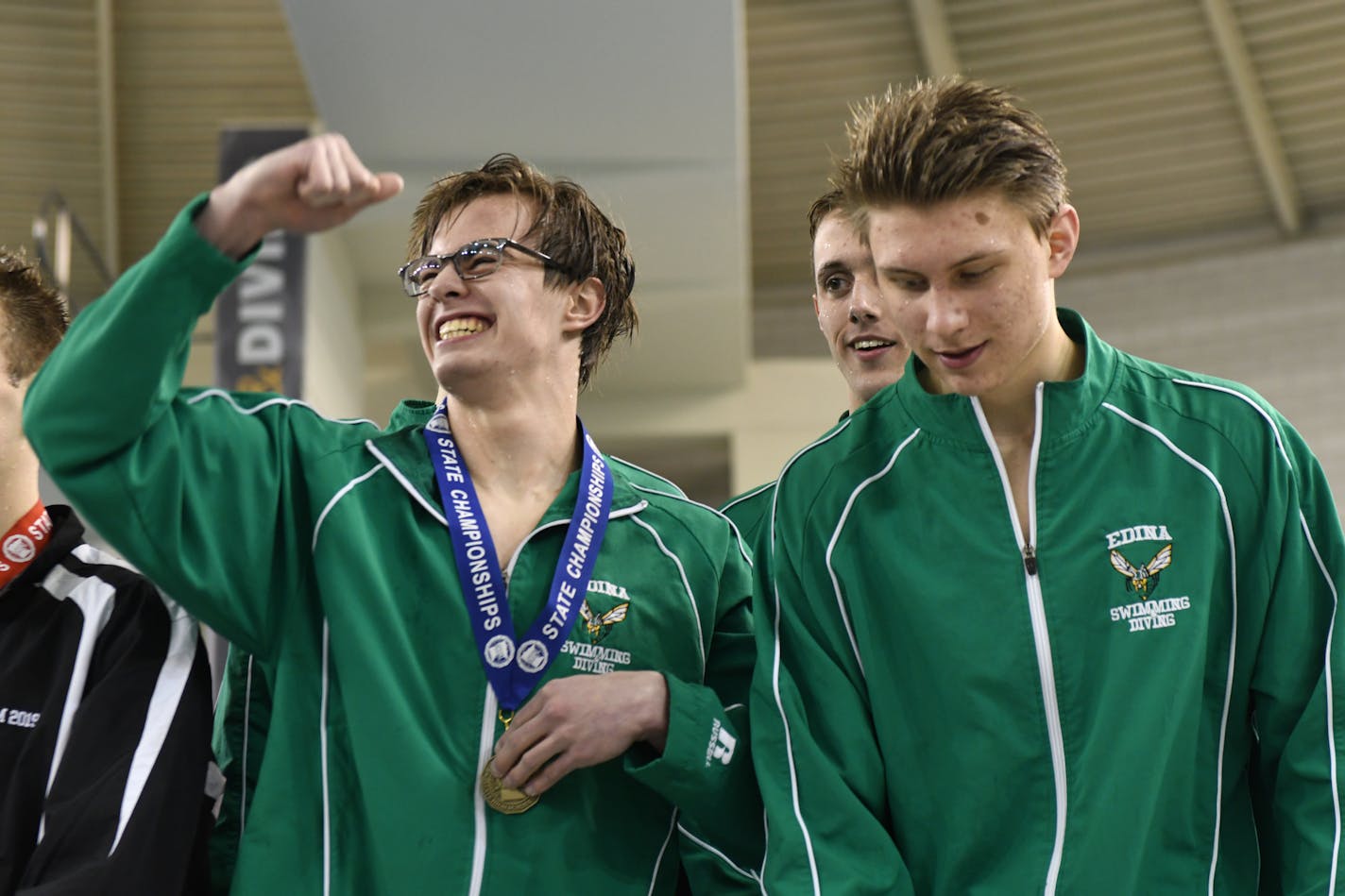 Keegan Duffy of Edina cheered after receiving his first place medal. ] COURTNEY DEUTZ • courtney.deutz@startribune.com