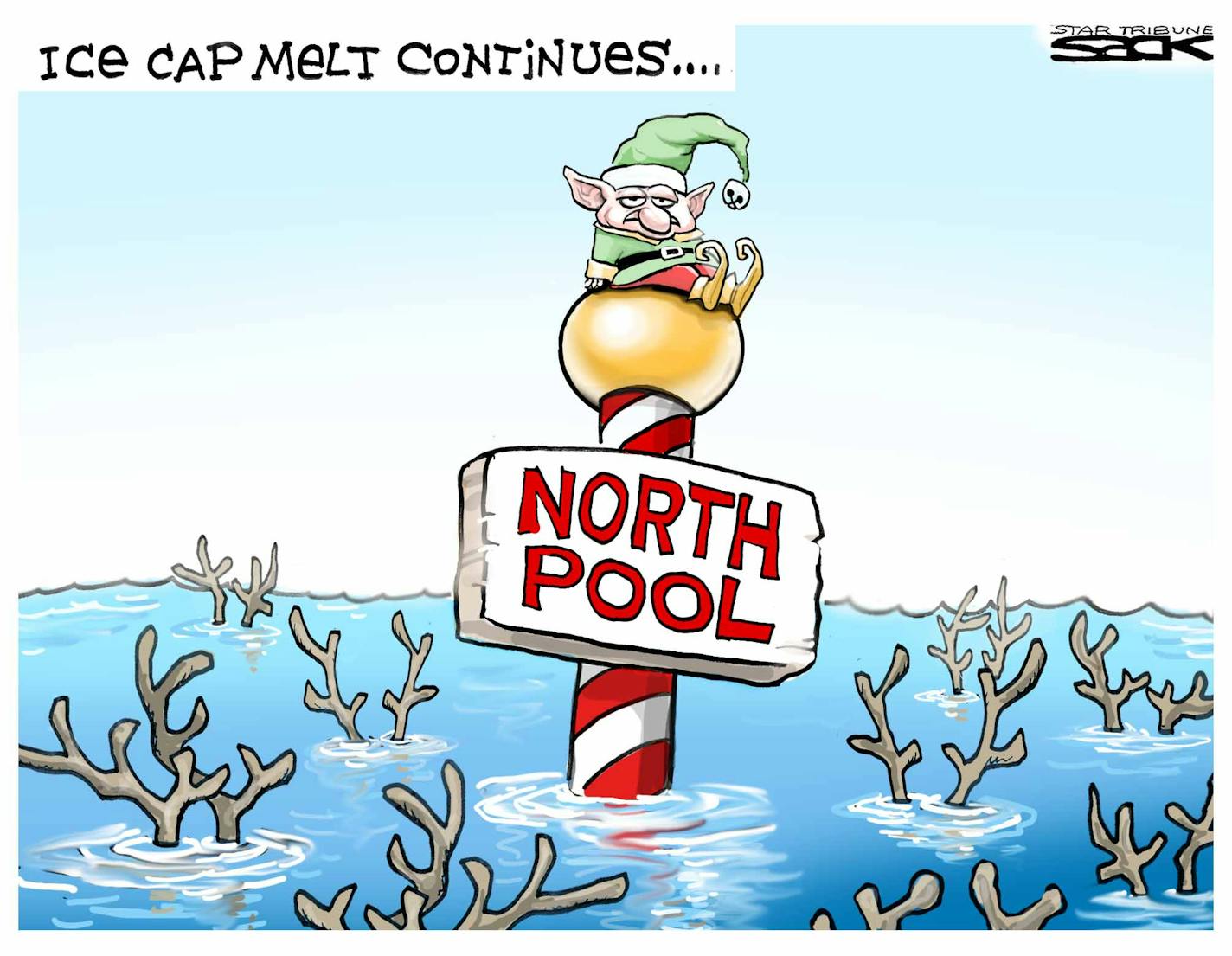 Steve Sack editorial cartoon for Dec. 9, 2012. Topic: Global warming.