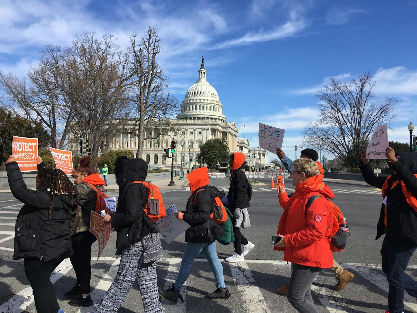 Minnesotans taking part in the March for Our Lives in Washington on Saturday, March 24, 2018.