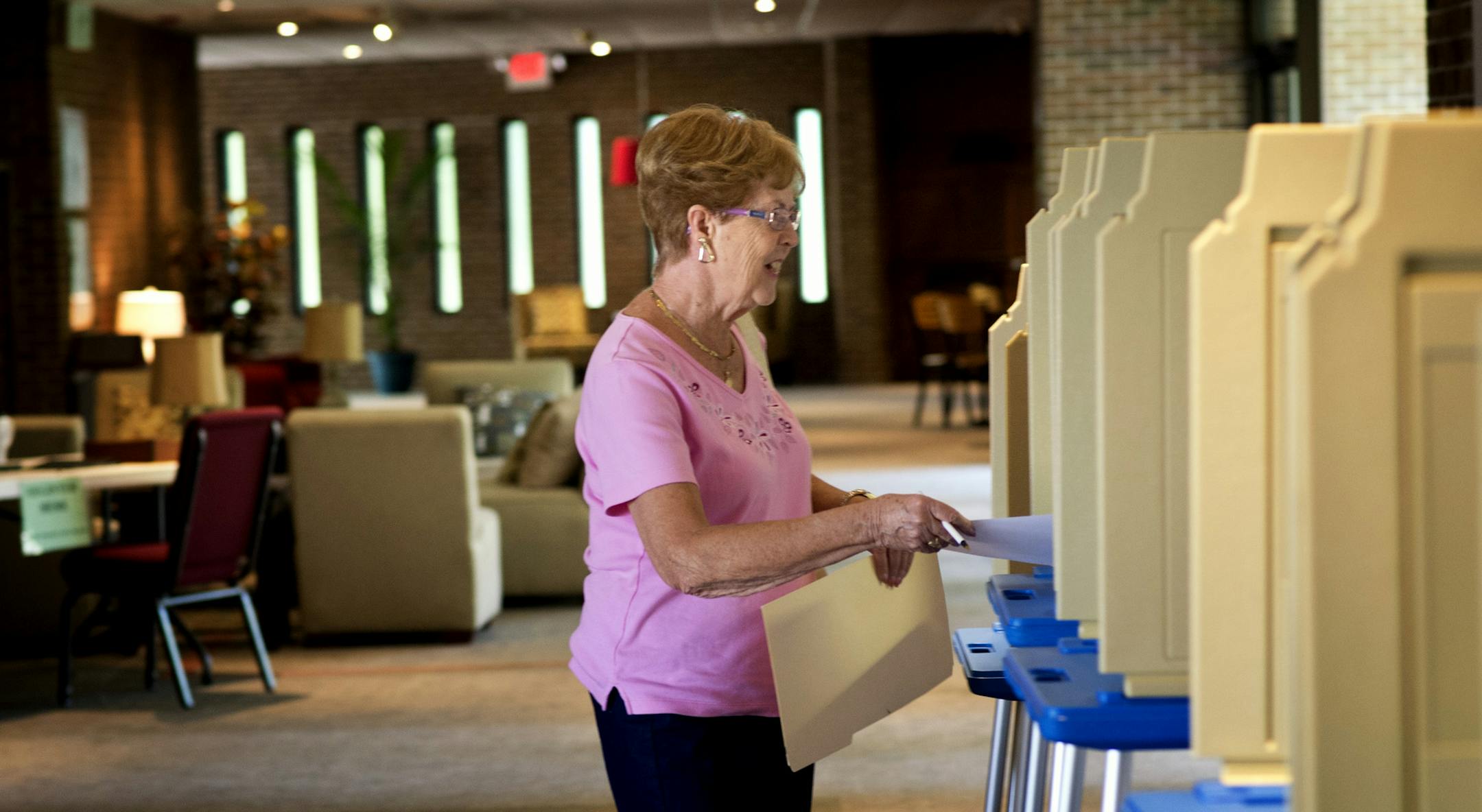 Zoe Ann Koshir cast her ballot at Bethany Missionary Church in Bloomington where there are five council seats on the ballot.