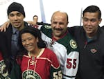 From left: Wild defenseman Matt Dumba; his mother, Treena; his father, Charlie; and his younger brother, Kyle. ORG XMIT: MIN1504211553364265