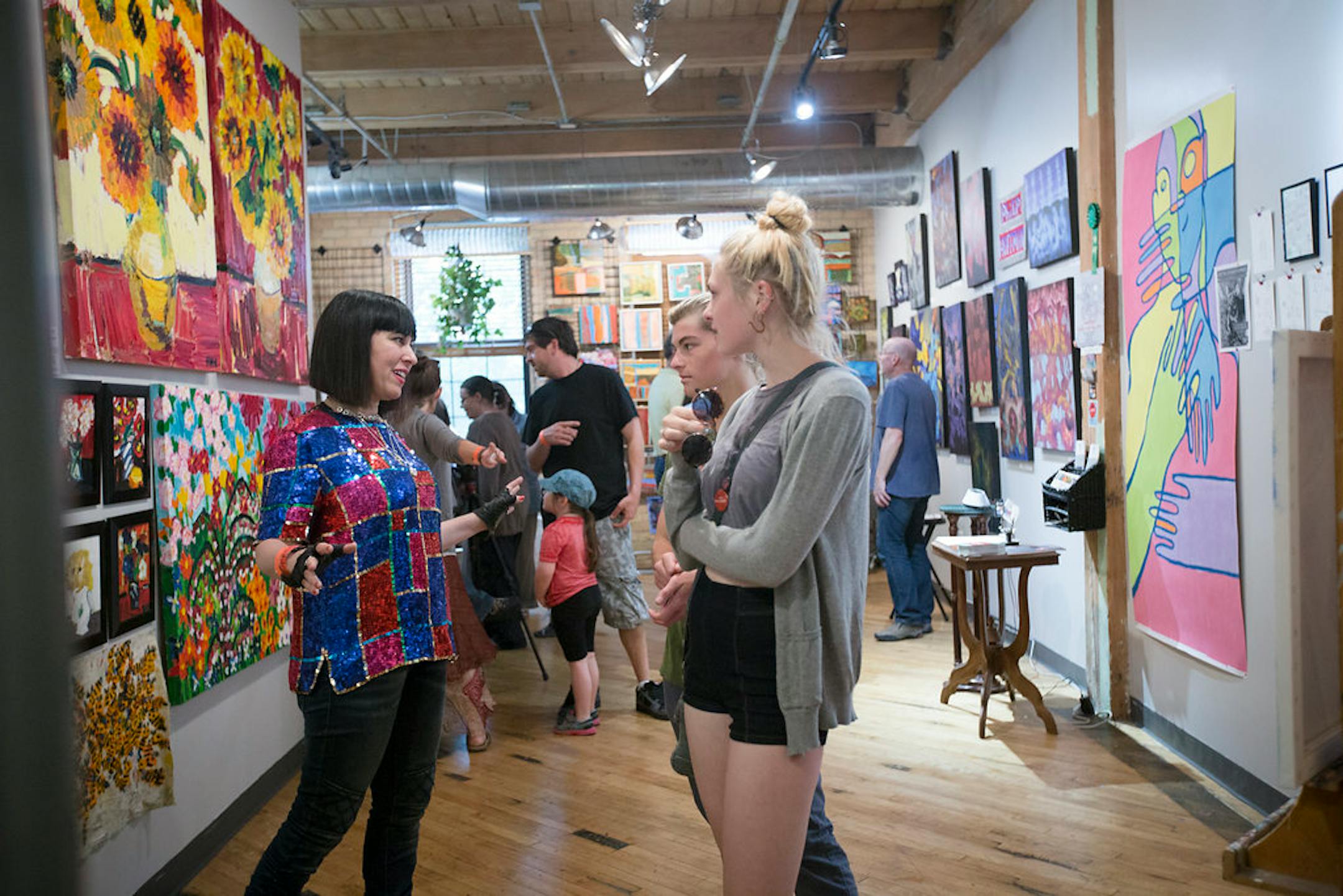 An artist at the Northrup King Building interacted with visitors during last year's Art-A-Whirl.
