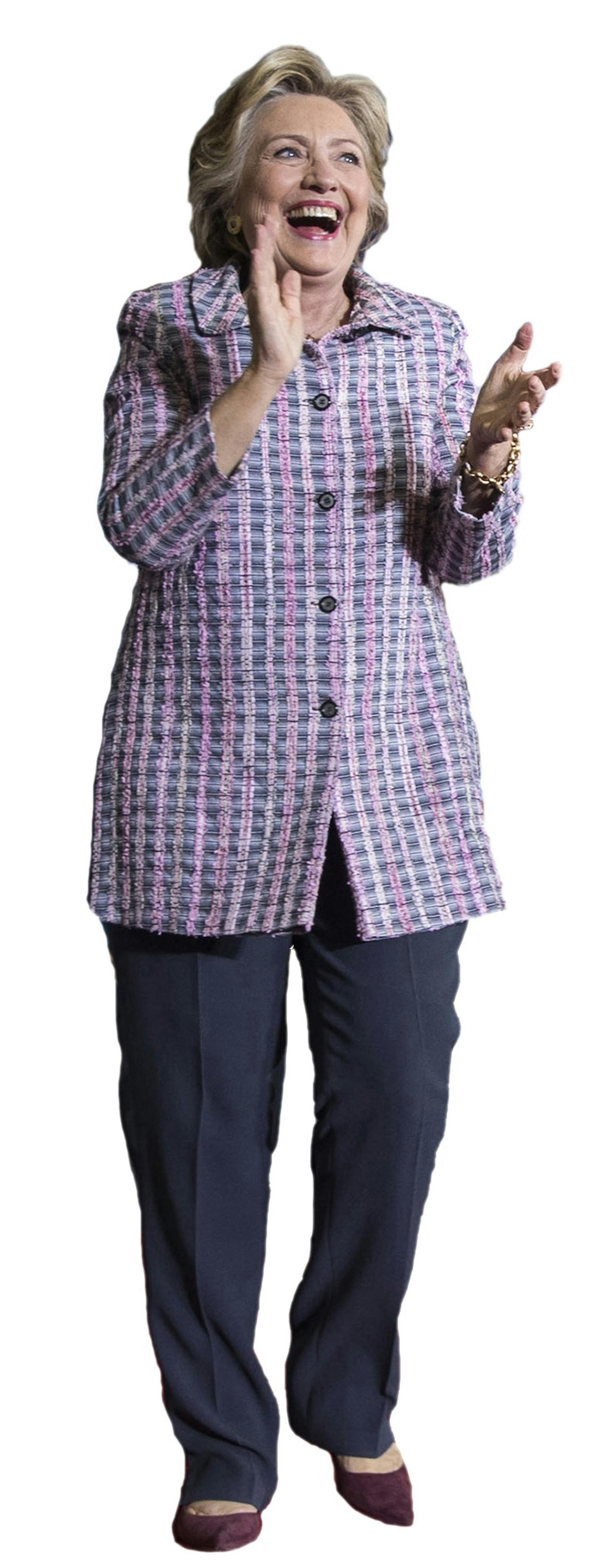 Hillary Clinton during a campaign rally at the Coral Springs Gymnasium in Coral Springs, Fla., Sept. 30, 2016. A poll of Florida voters conducted entirely after Monday nightís debate shows Clinton receiving the support of 46 percent of likely voters, with Donald Trump garnering 42 percent ó an indication that his surge in support may be cooling in this key electoral state. (Doug Mills/The New York Times) ORG XMIT: MIN2016100616410947