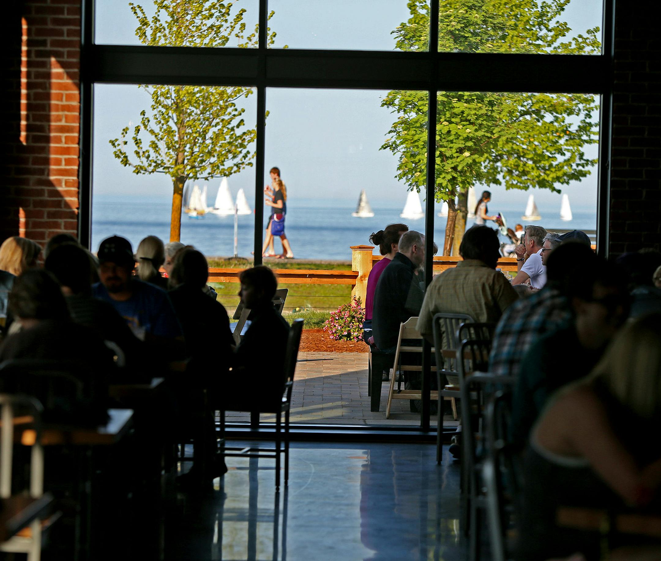 Patrons took in the view at the Canal Park Brewing Company, Wednesday, June 19, 2013 in Duluth, MN. (ELIZABETH FLORES/STAR TRIBUNE) ELIZABETH FLORES &#x2022; eflores@startribune.com