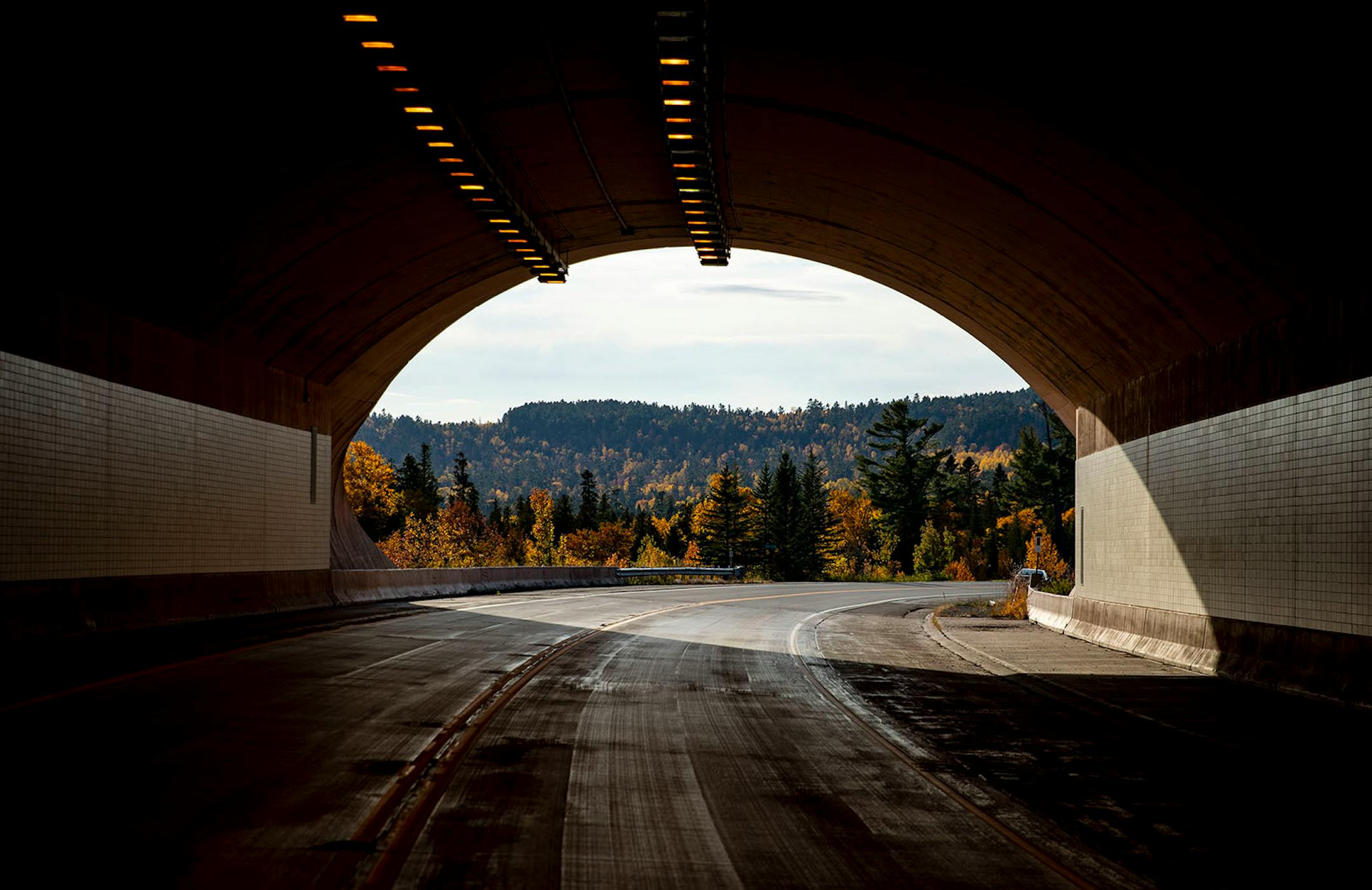 Fall colors were in full swing on the North Shore of Lake Superior on Oct. 9, 2019, near Two Harbors, as seen through a tunnel on Hwy. 61.