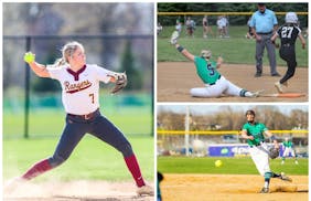 Forest Lake’s Bethany Weiss (left) and Rosemount’s Paige Zender (5) and Jessa Snippes led their teams into the state final.