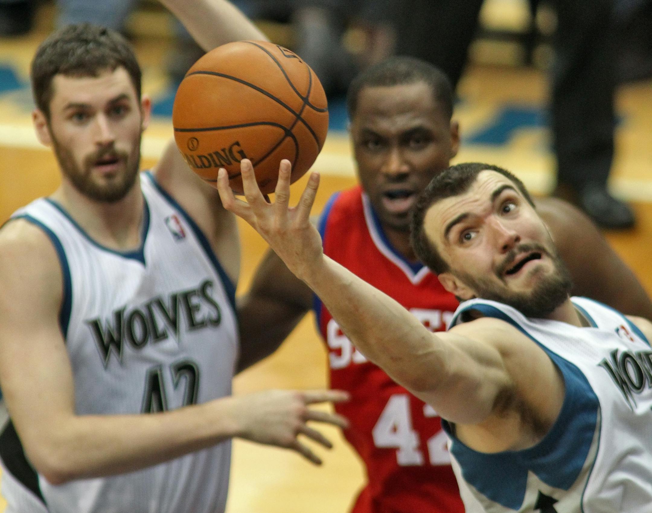 As Wolves center Nikola Pekovic (right) has become a scoring and rebounding force inside, he'll be working on his passing game as he faces more double-teams.