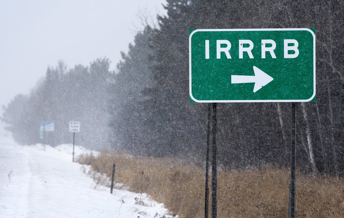 The sign for the Iron Range Resources and Rehabilitation Board headquarters on Highway 53 in Eveleth, Minn. on Tuesday, February 10, 2015. ] LEILA NAVIDI leila.navidi@startribune.com /