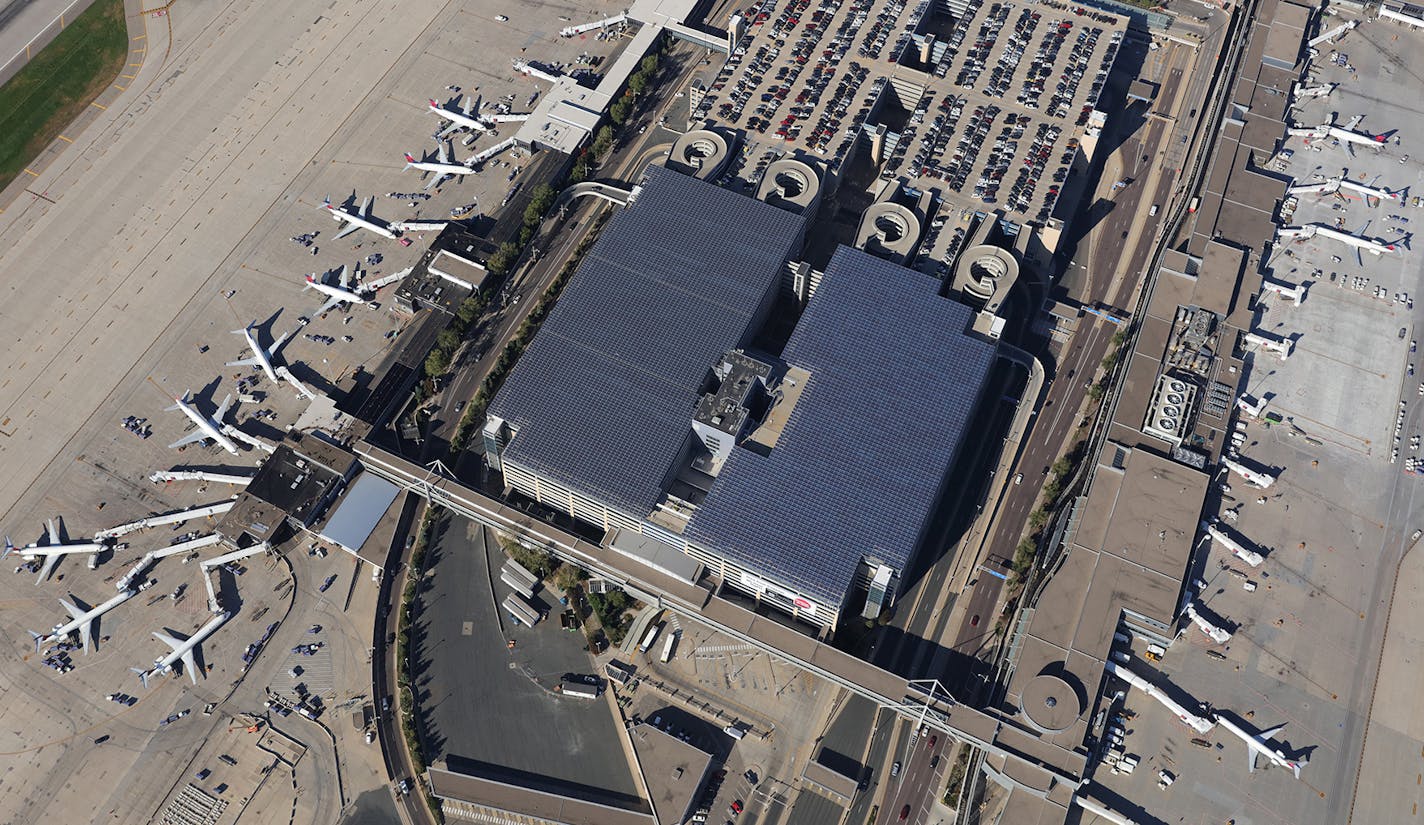 Photo provided by MAC - attached an aerial photo of the ramps showing where the arrays are located at MSP International airport