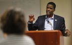 St. Paul Mayor Melvin Carter as he addressed a recent summit put on by the St. Paul's Police Civilian Internal Affairs Review Commission.