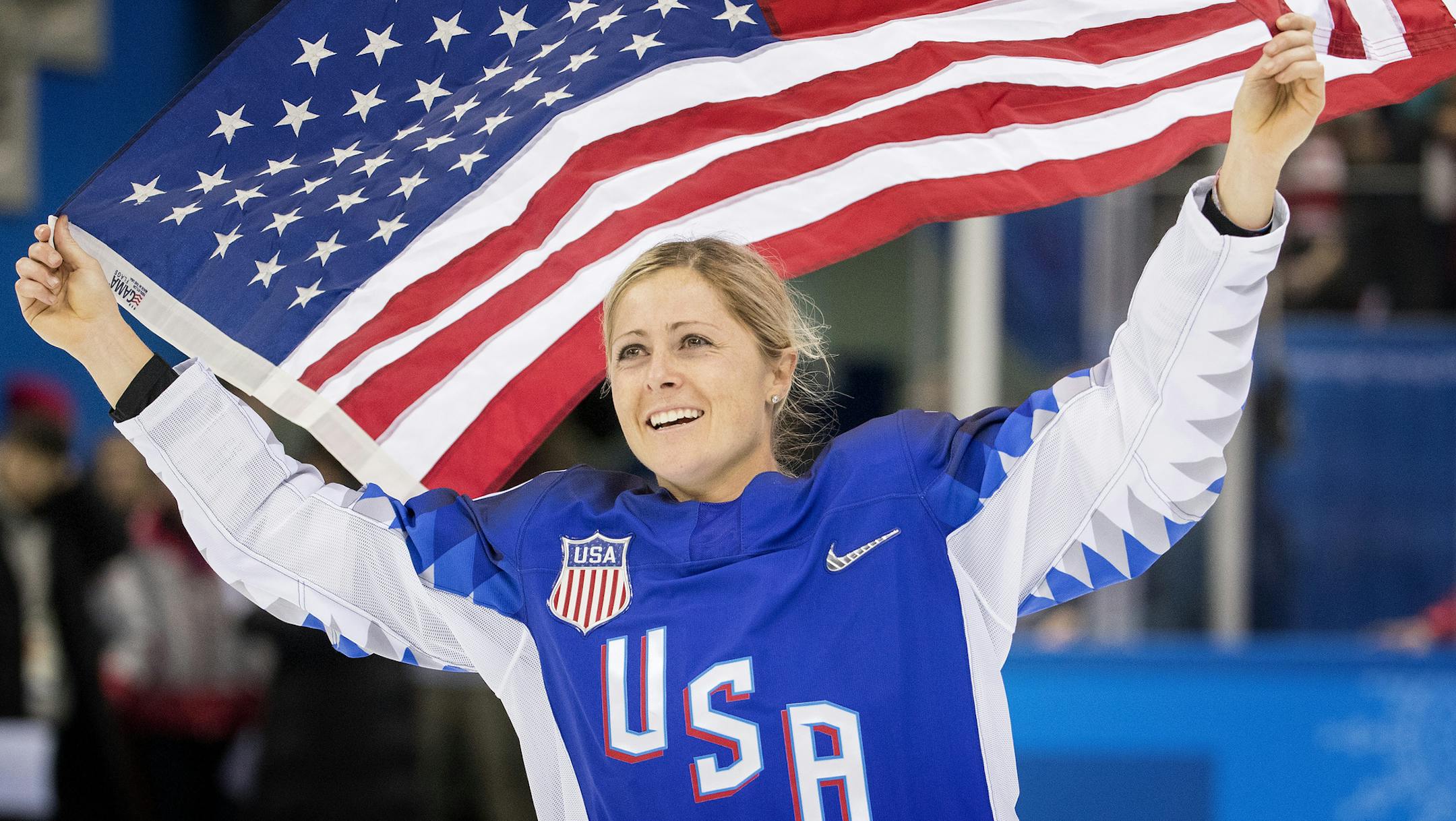 Gigi Marvin (19) celebrated at the end of the game. ] CARLOS GONZALEZ &#xef; cgonzalez@startribune.com - February 22, 2018, South Korea, 2018 Pyeongchang Winter Olympics, Gangneung Hockey Centre, Women's Gold Medal Hockey Game, USA vs. Canada