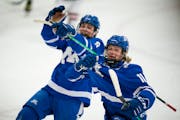Beckett Hendrickson (11), pictured two seasons ago with Minnetonka, will get a chance to face the Gophers on Thursday with the U.S. Under-18 team.