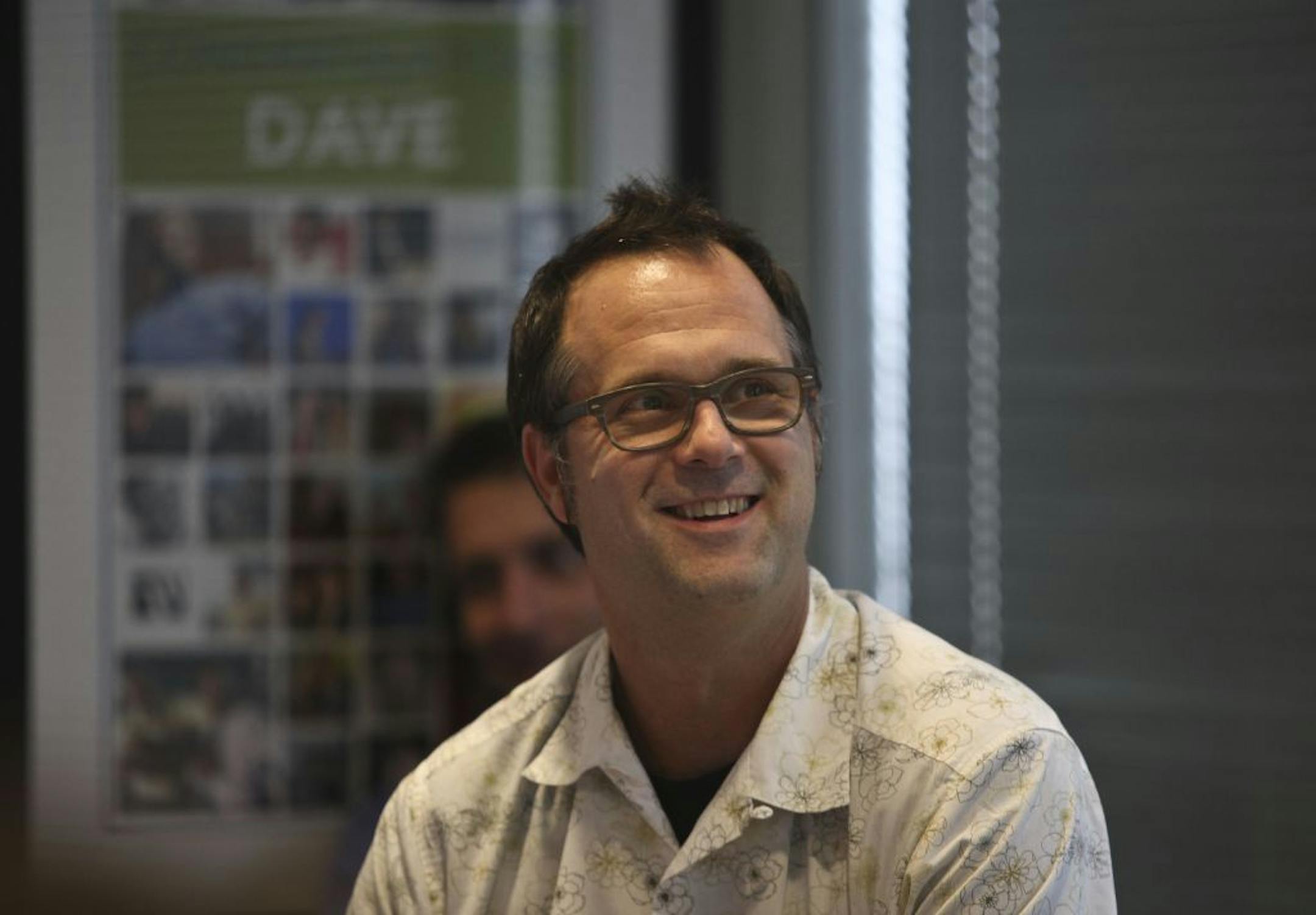 David Krejci, of Weber Shandwick, went over some of the updates to Fire Bell with his a part of his digital team in Bloomington , Minn., Thursday, September 29, 2011.