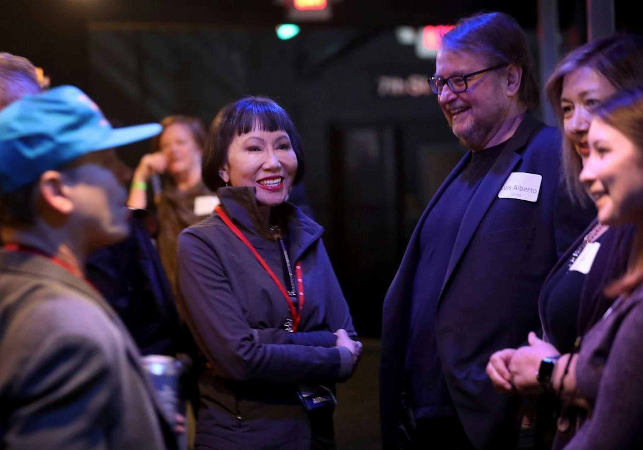 The Rock Bottom Remainders--including literary giants Stephen King, Amy Tan, Dave Barry and other writers--kicked off the Wordplay Festival Friday, May 10, 2019, at First Avenue in Minneapolis, MN. Here, famed writer Amy Tan mingled with guests during a VIP session before the concert. Between band members, they've published more than 150 titles and sold more than 350 million books.