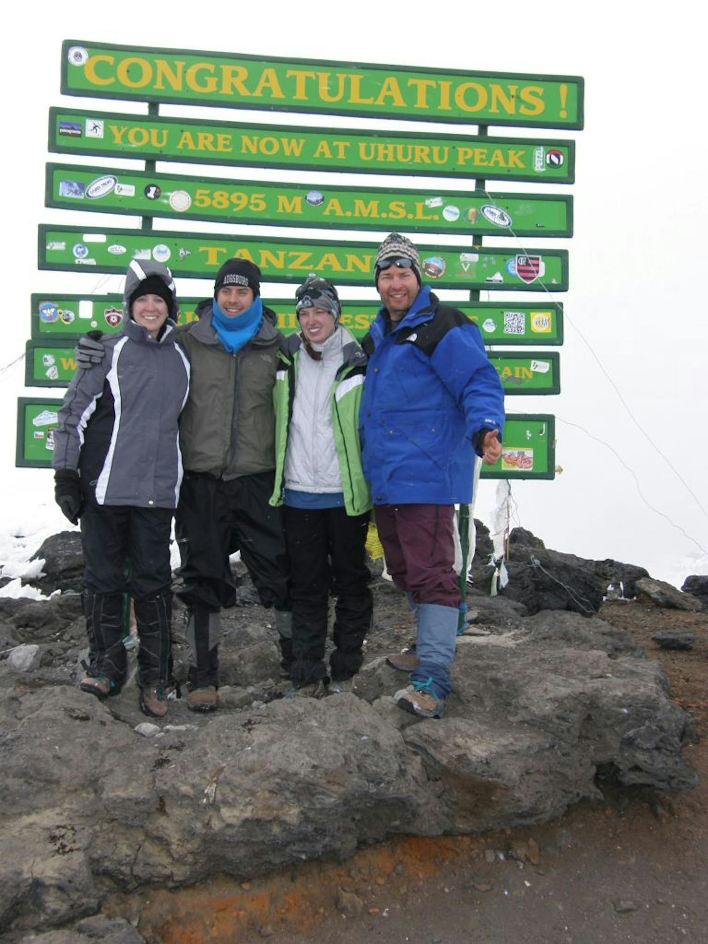 the four of us in our crew. We all made it. Left to right are Margaret Ringberg, Tom Ringberg, Robyn Ruggles and Bruce Ruggles. Margaret is also the granddaughter of Ted Ringberg (former Eagan fire chief). Robyn is my daughter.