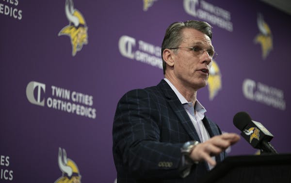 Vikings General Manager Rick Spielman spoke about Thursday's draft during press conference Twin Cities Orthopedics Center Tuesday April 23, 2019 in Ea